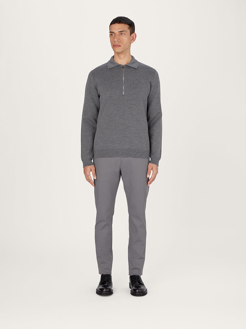 The Easy Zip Sweater || Charcoal | Merino Wool