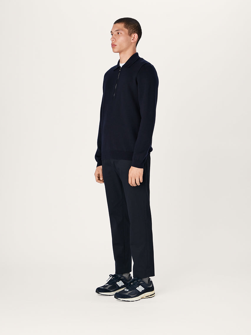 The Easy Zip Sweatshirt || Navy | Merino Wool