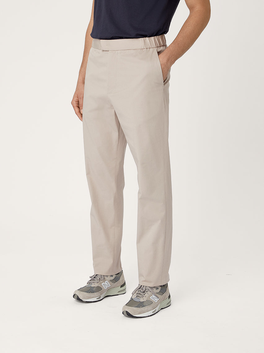 The 24 Trouser Relaxed Fit || Beige | Stretch Cotton