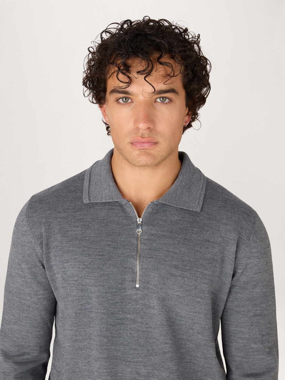The Lightweight Easy Zip Sweater || Grey | Merino Wool