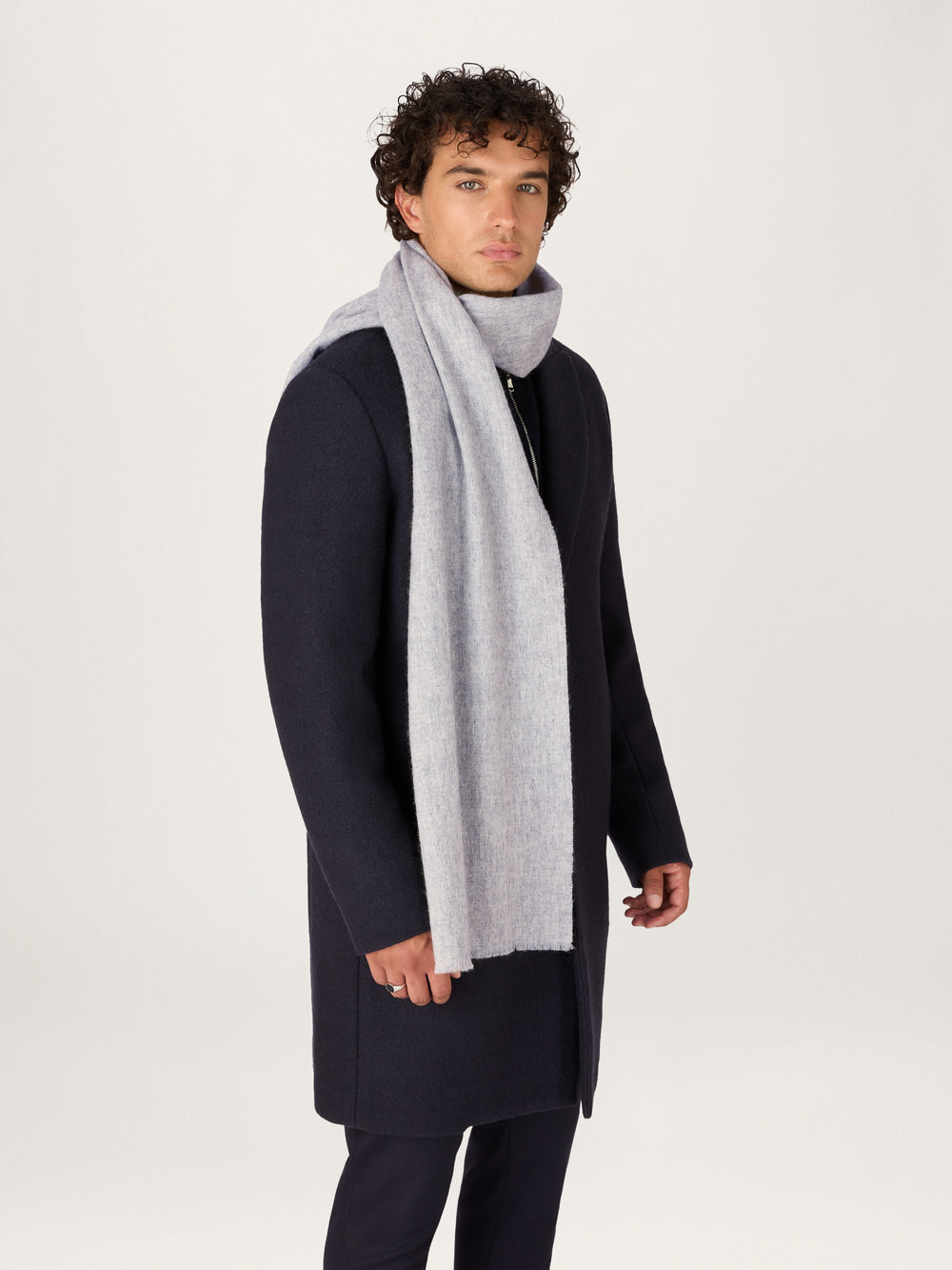 The Signature Scarf || Light Grey | Wool Cashmere