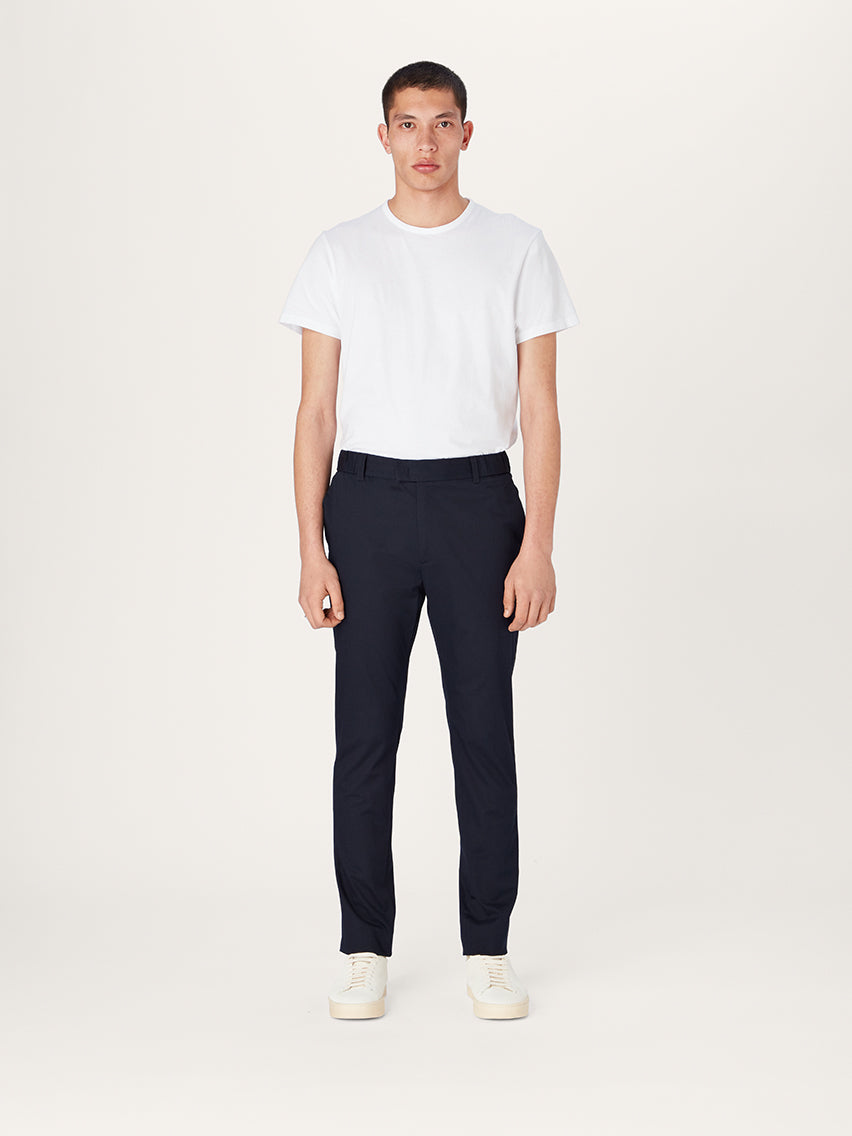 The 24 Trouser with Belt Loops || Navy | Stretch Cotton