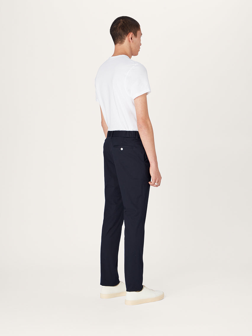 The 24 Trouser || Navy | Stretch Cotton with Belt Loops