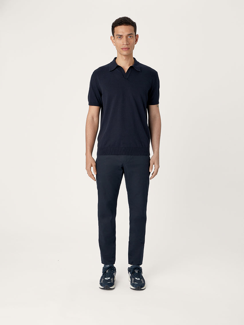 The Fine Knit Polo || Navy | Organic Cotton