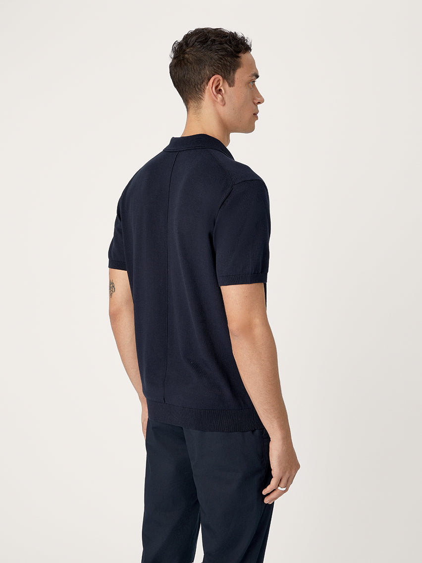 The Fine Knit Polo || Navy | Organic Cotton