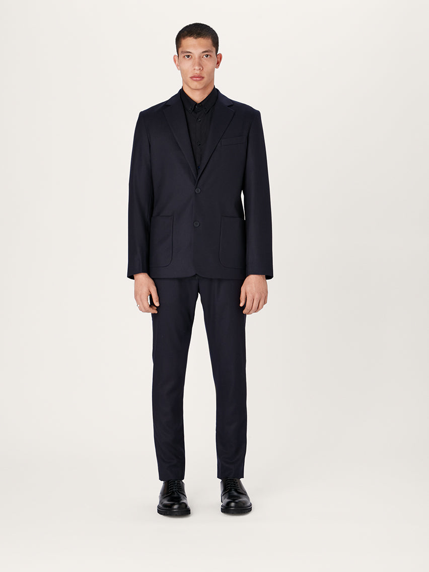 The 24 Blazer Wool || Navy | Merino Wool Flannel Traceable
