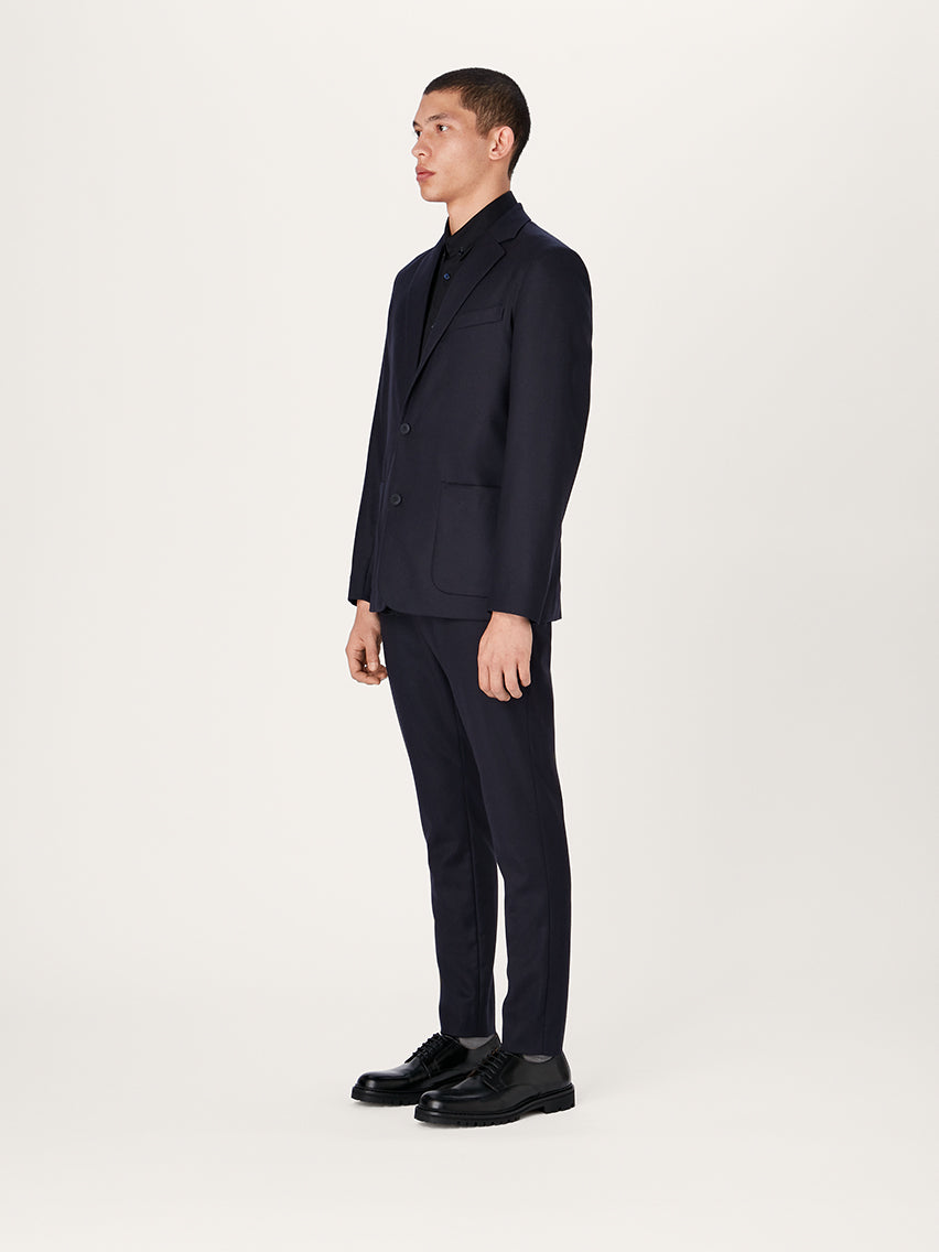 The 24 Blazer Wool || Navy | Merino Wool Flannel Traceable