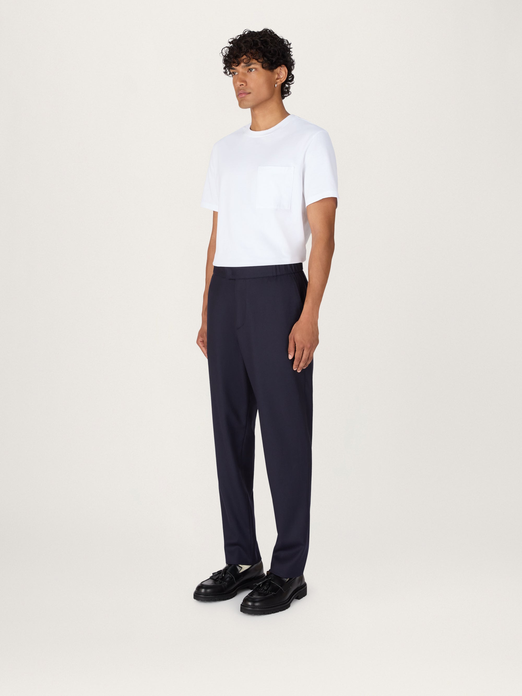 The 24 Trouser Relaxed Fit Traceable Wool || Navy |