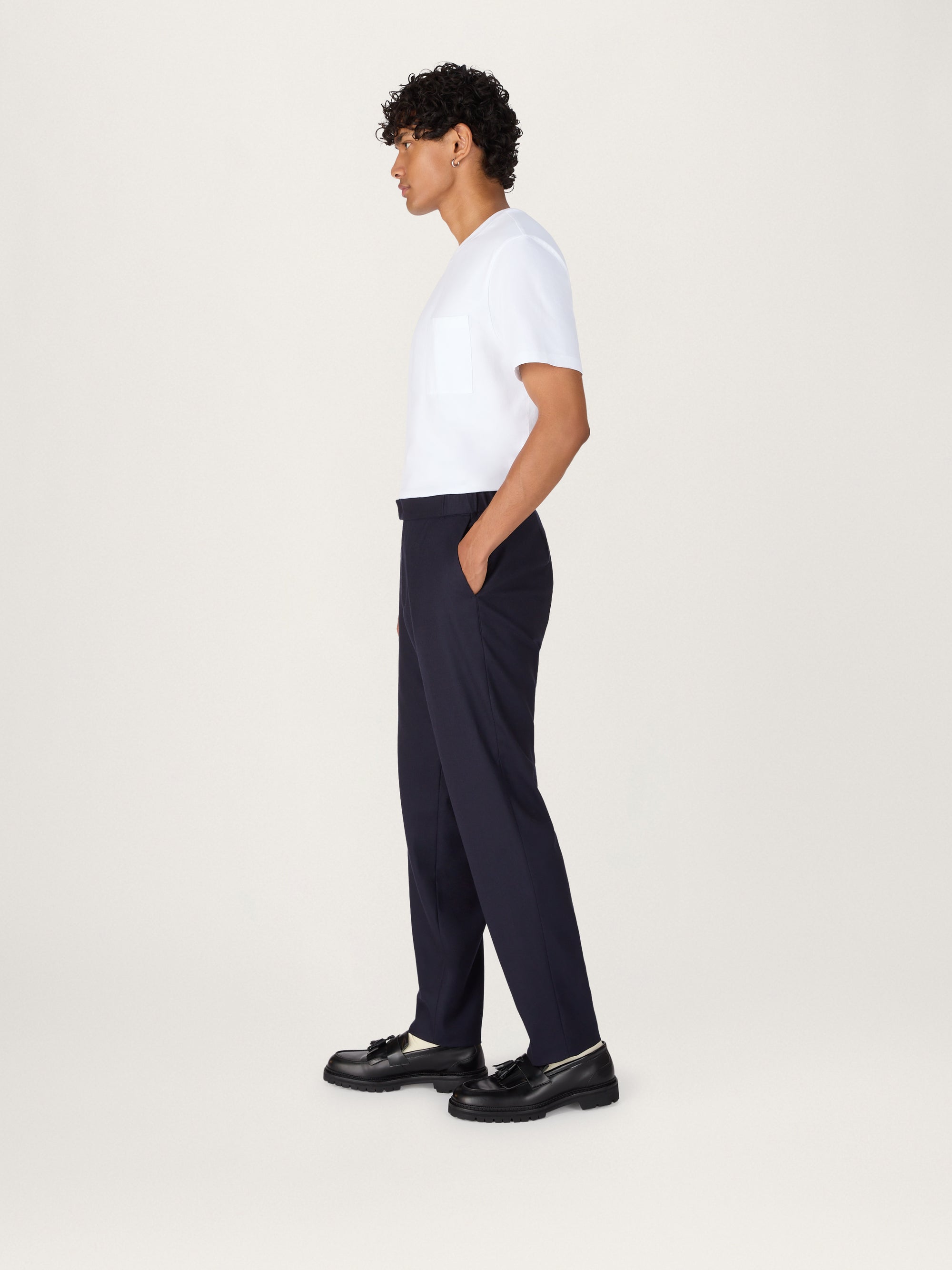 The 24 Trouser Relaxed Fit Traceable Wool || Navy |