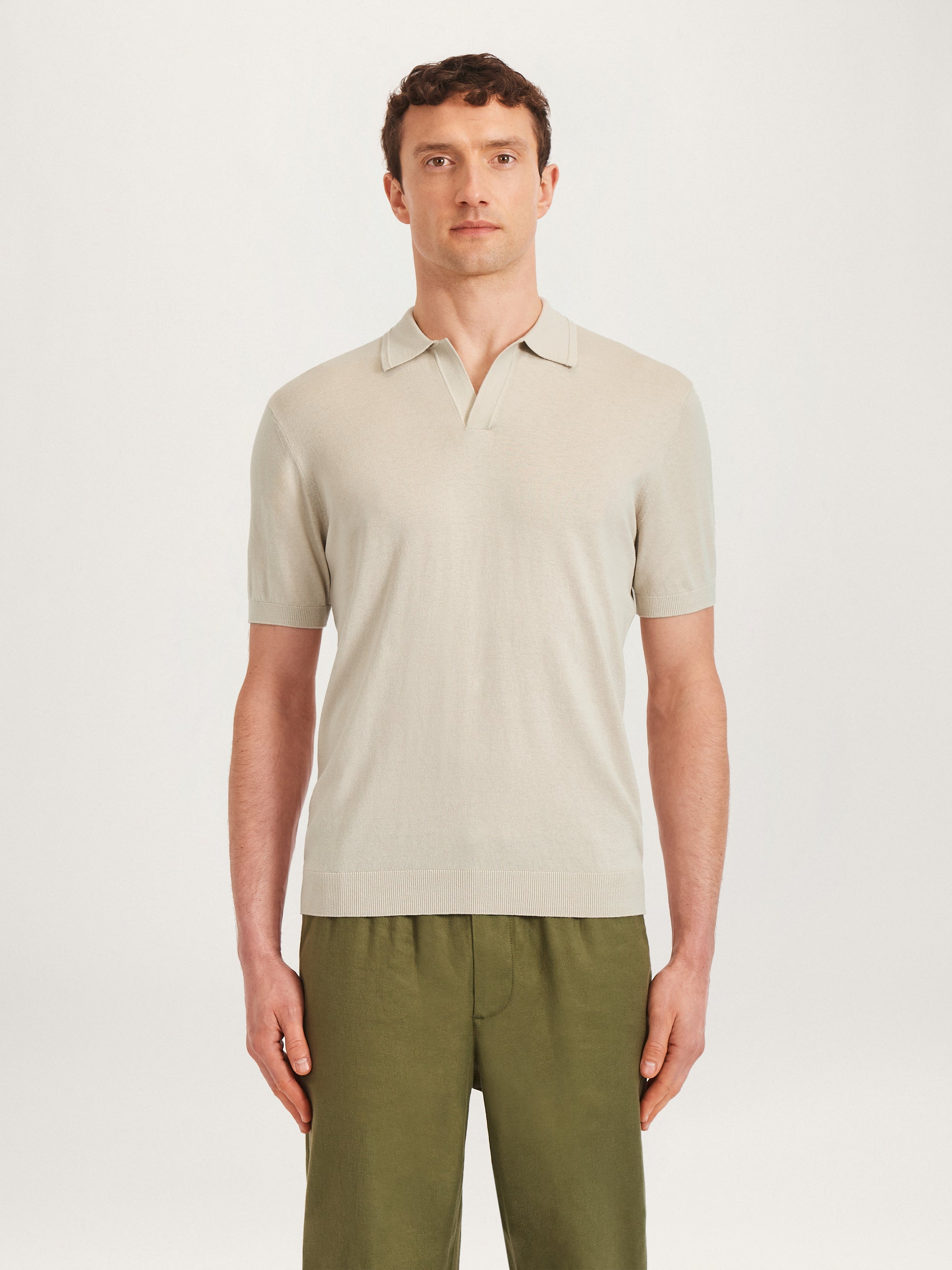 The Silk Polo || Taupe | Silk & Cotton