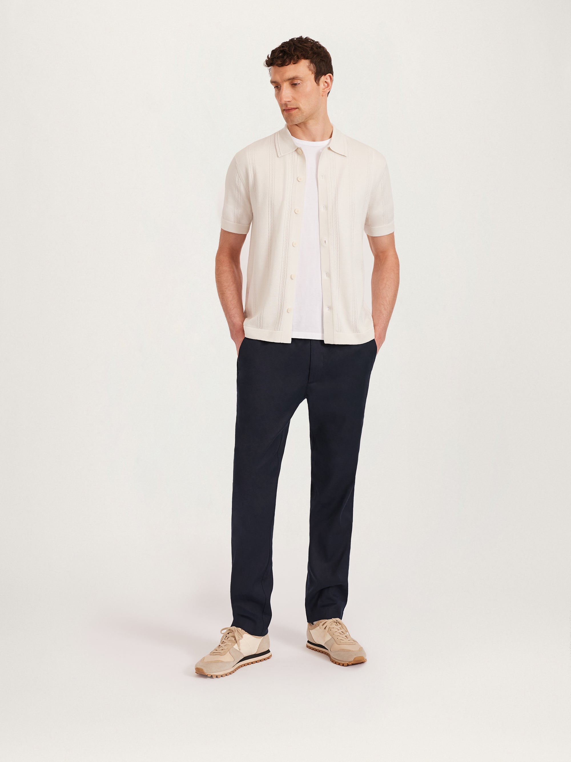 The Pointelle Knit Shirt || Ecru | Organic Cotton