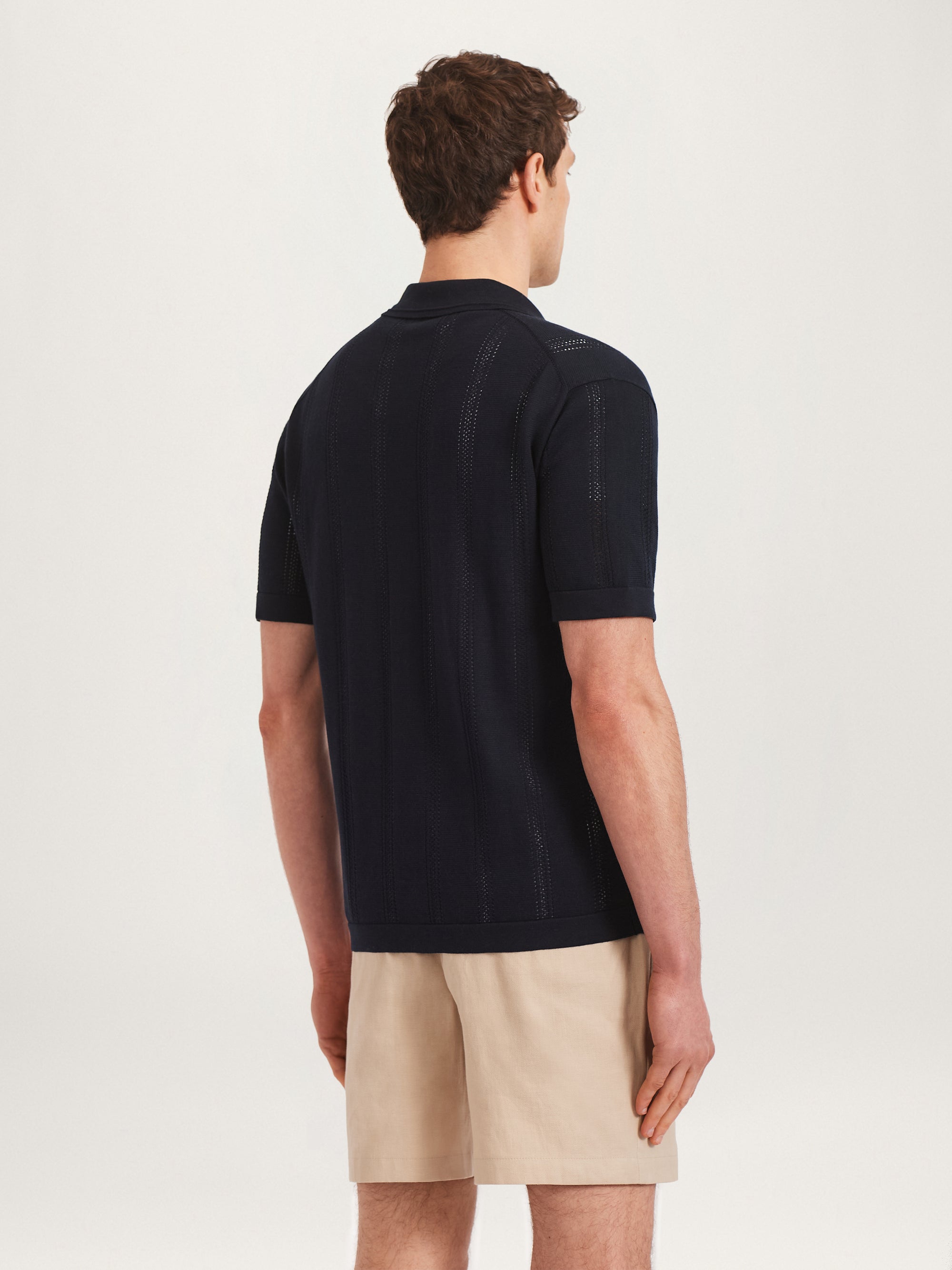 The Pointelle Knit Shirt || Navy | Organic Cotton
