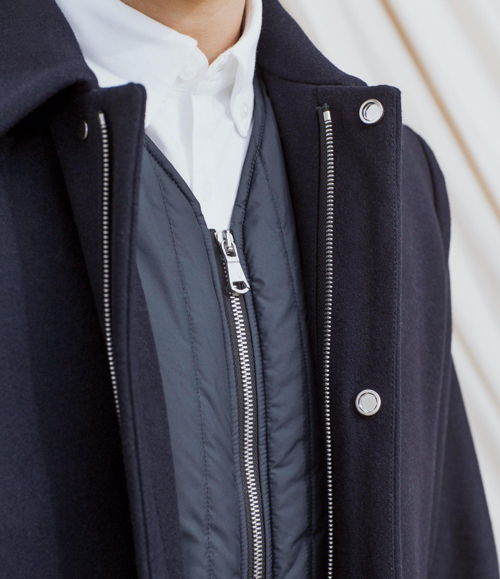 The Modular Coat || Navy | Recycled Wool