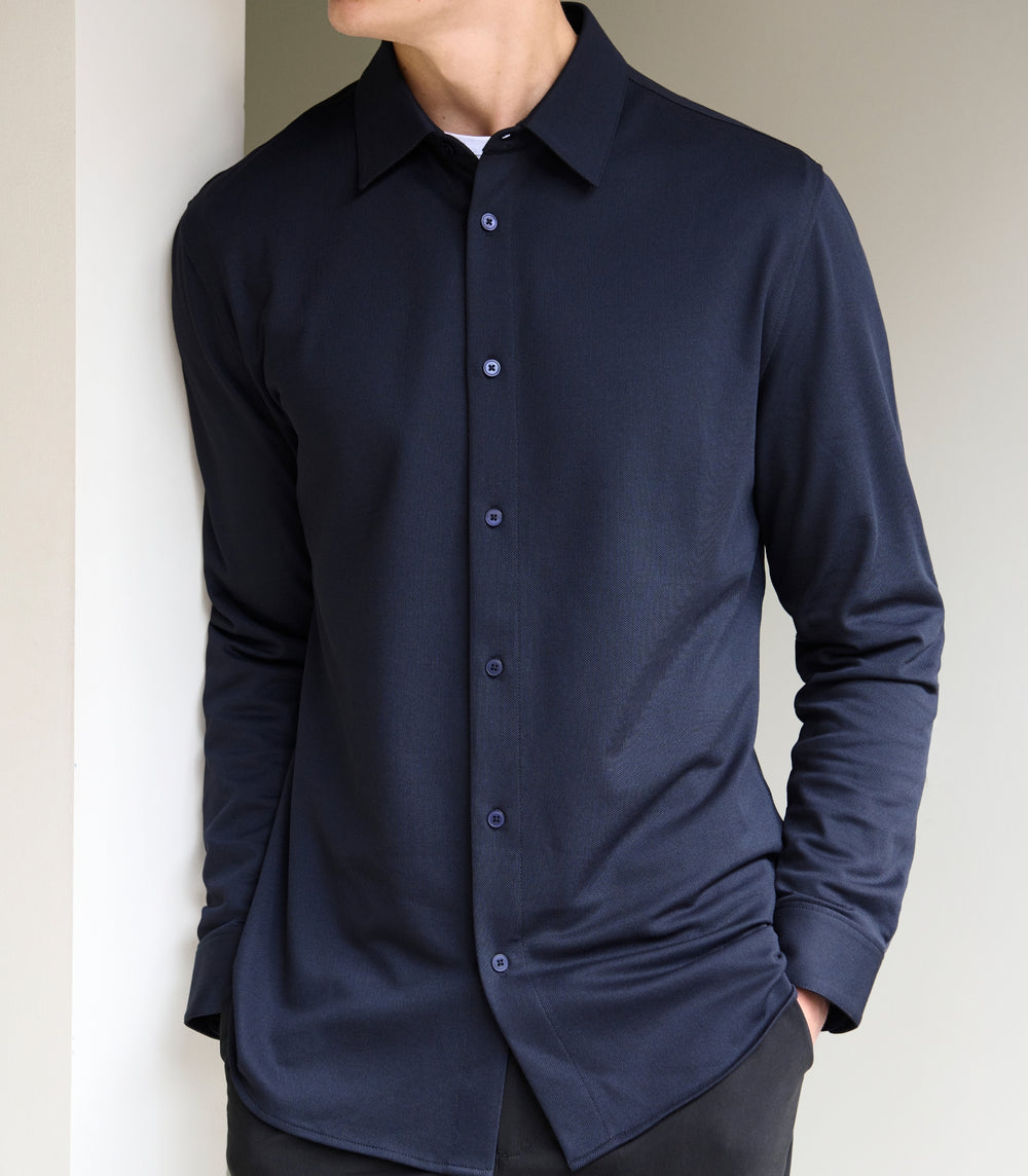 The 360° Mesh Shirt || Navy | Cotton Blend