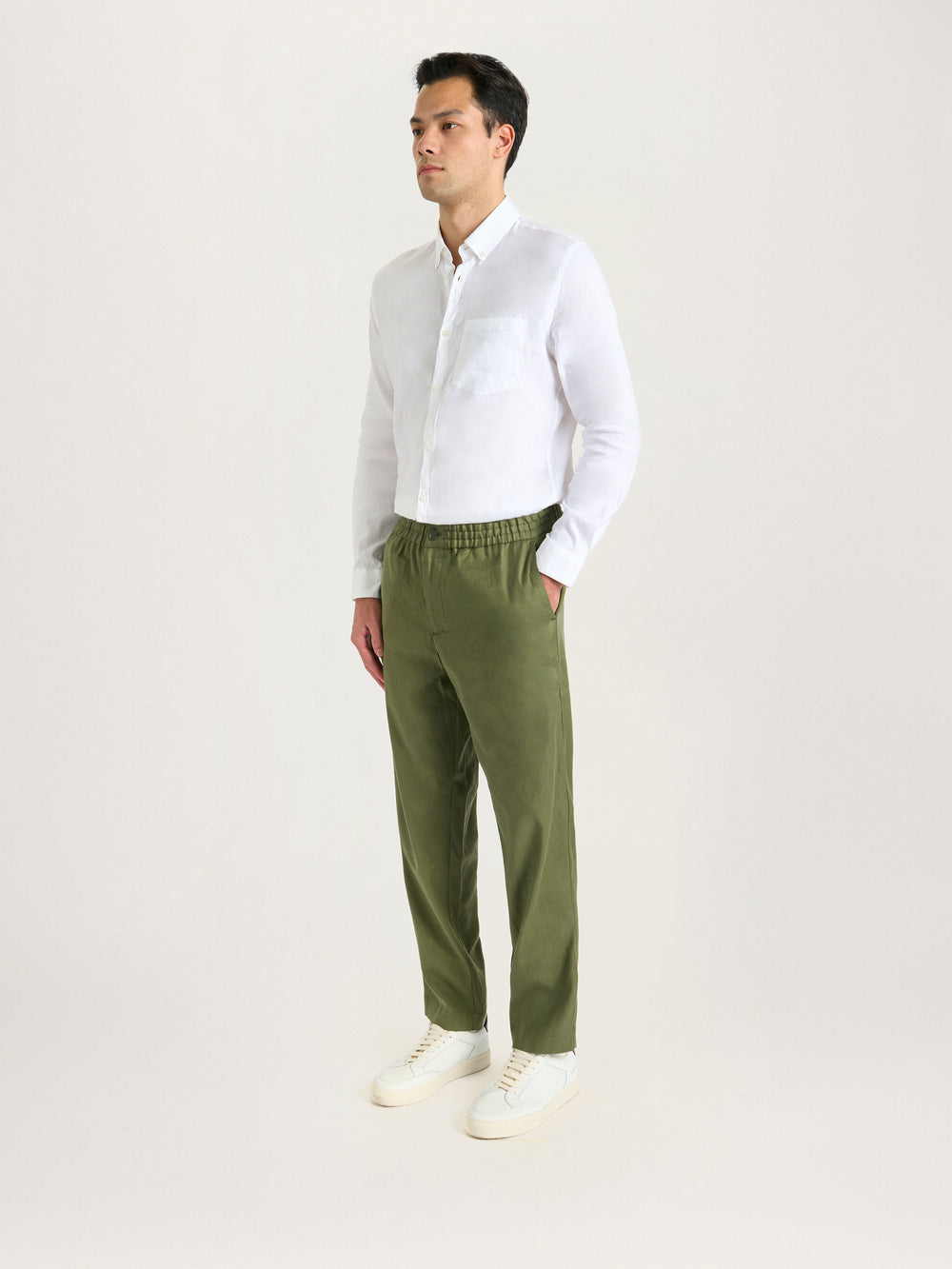 The Easy Trouser Linen || Olive | Linen
