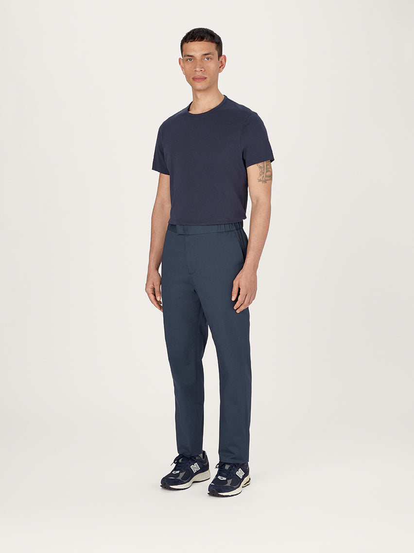 The 24 Trouser Relaxed Fit || Pebble Blue | Stretch Cotton