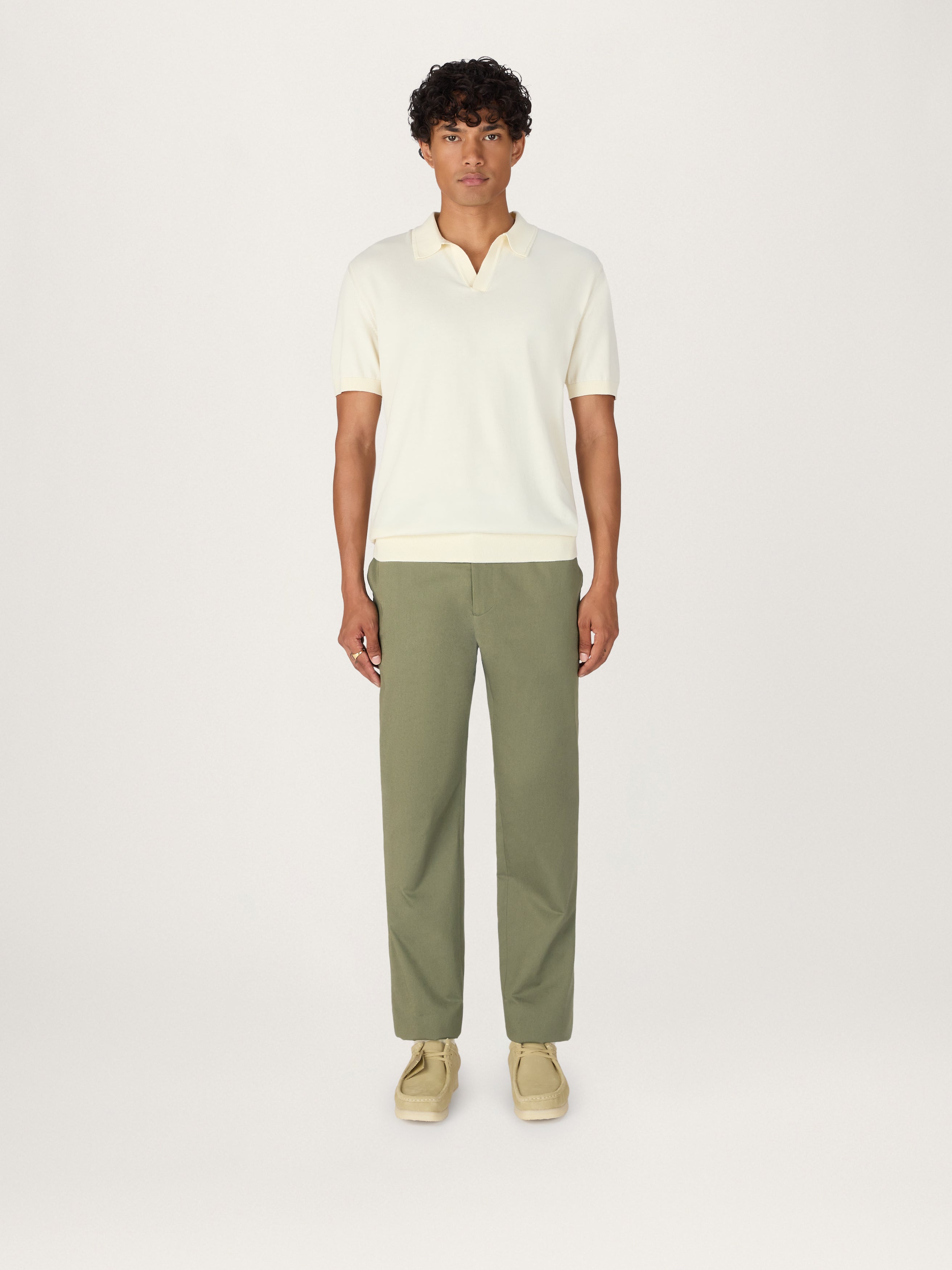 【T/C PRESSED TROUSER】 Bottle Green ０ Forest Night Green Comfort Stretch Trouser - TK Maxx UK