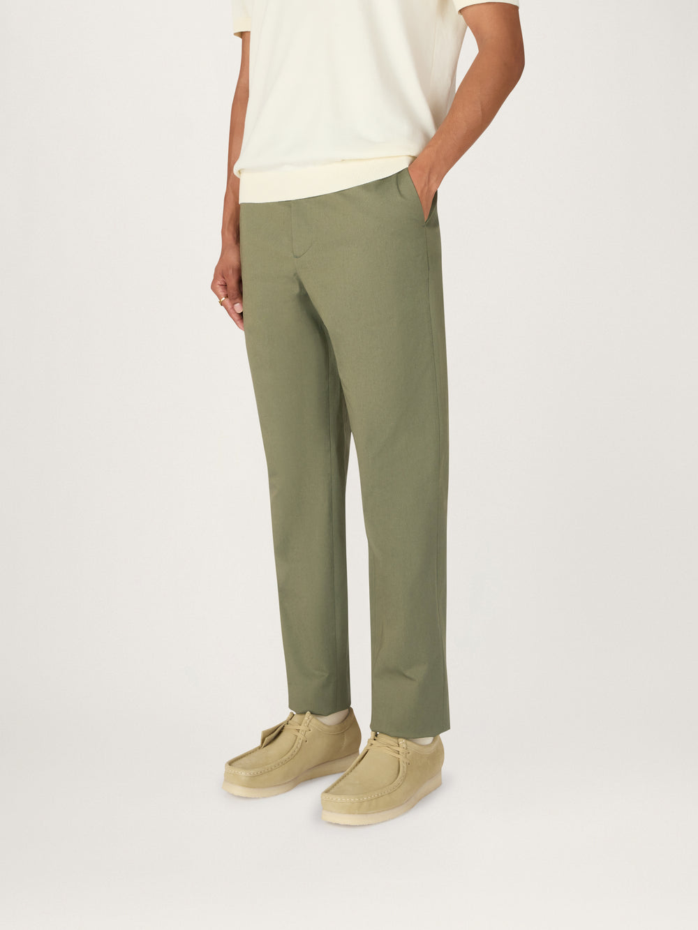 The 24 Trouser Relaxed Fit || Sage | Stretch Cotton