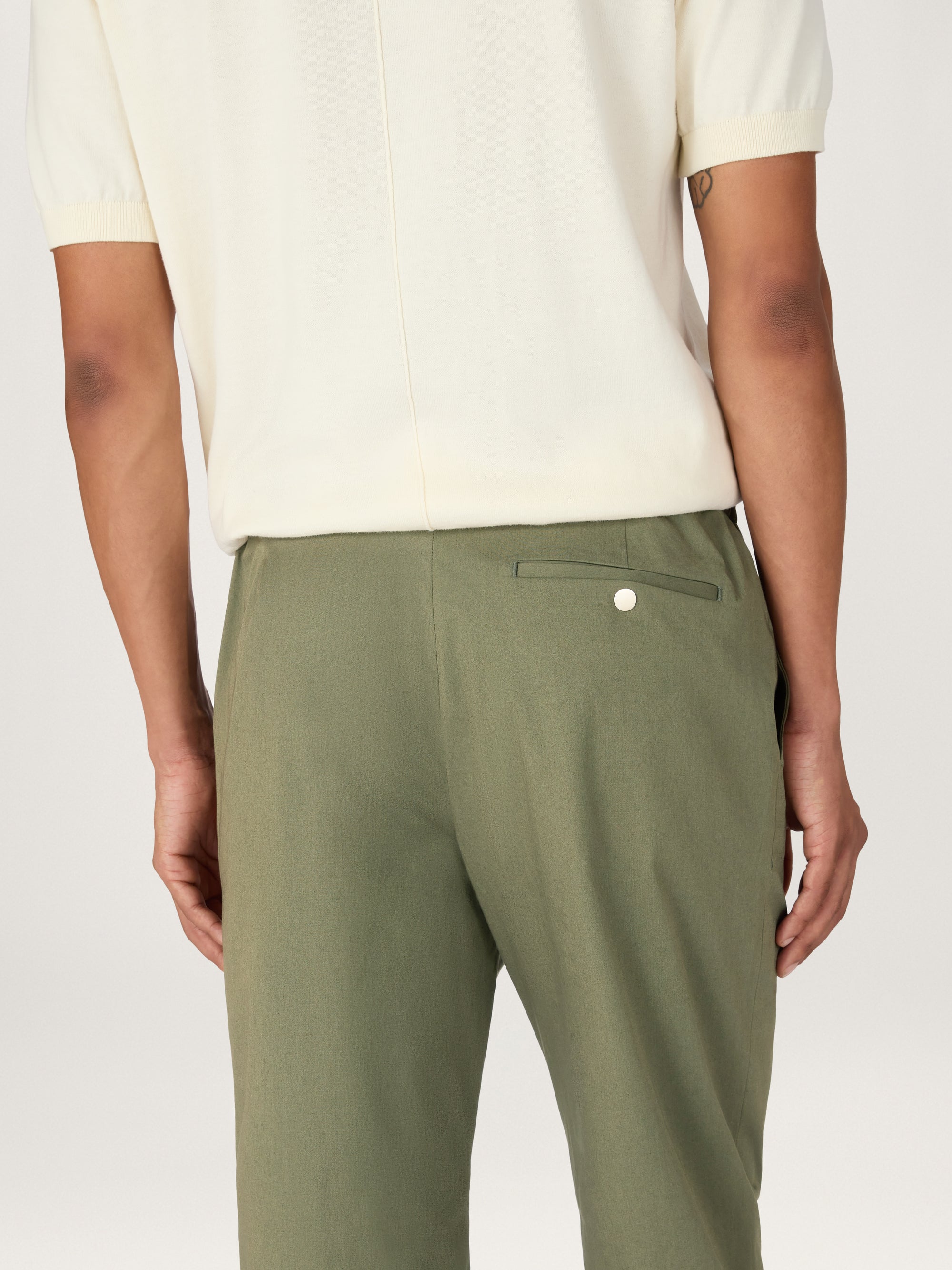 The 24 Trouser Relaxed Fit || Sage | Stretch Cotton