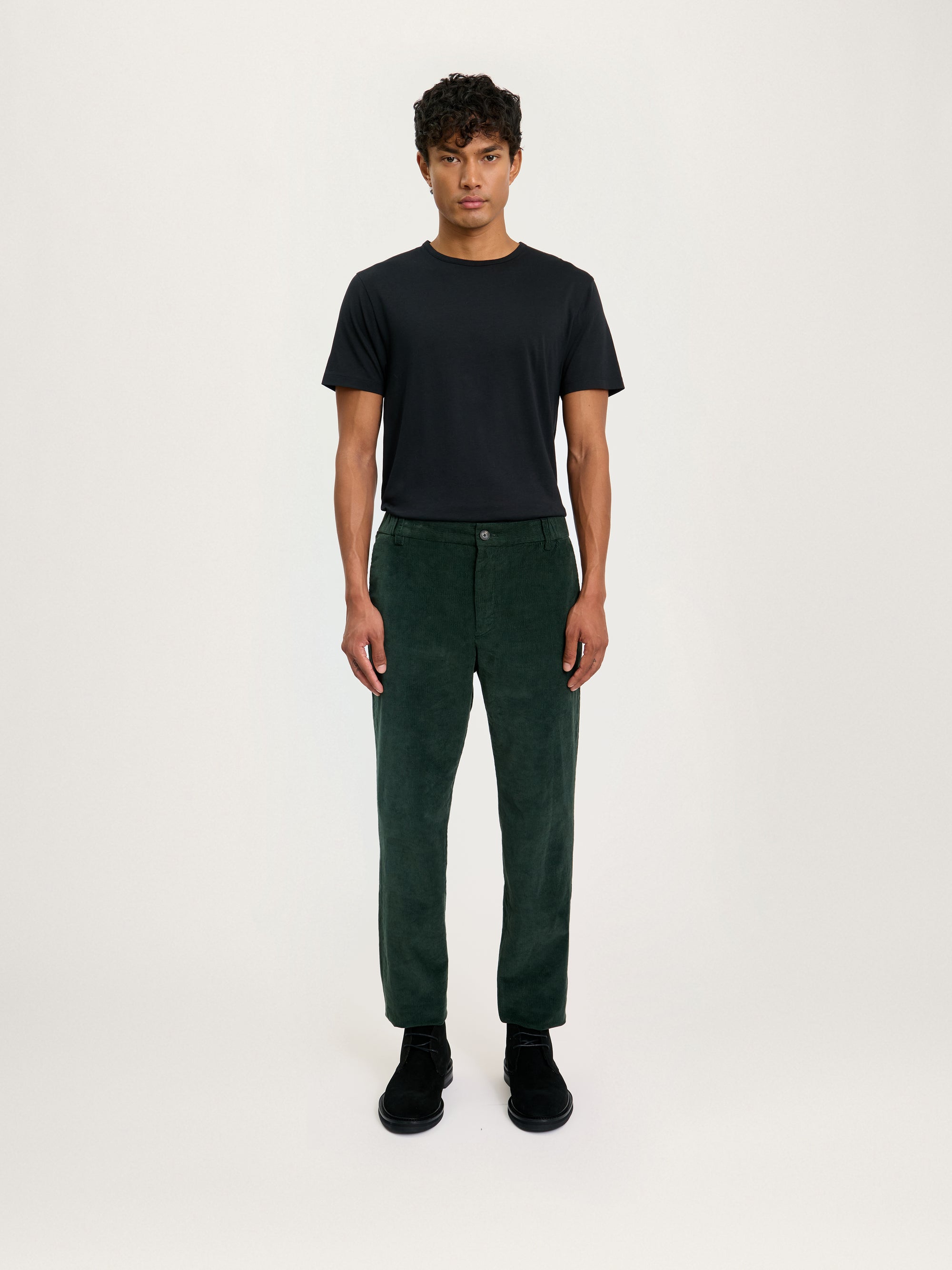 The Cord Trouser || Dark Olive | Stretch Cotton