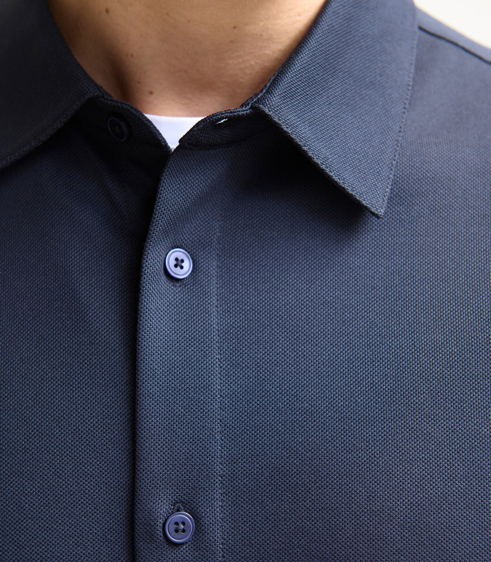 The 360° Mesh Shirt || Navy | Cotton Blend