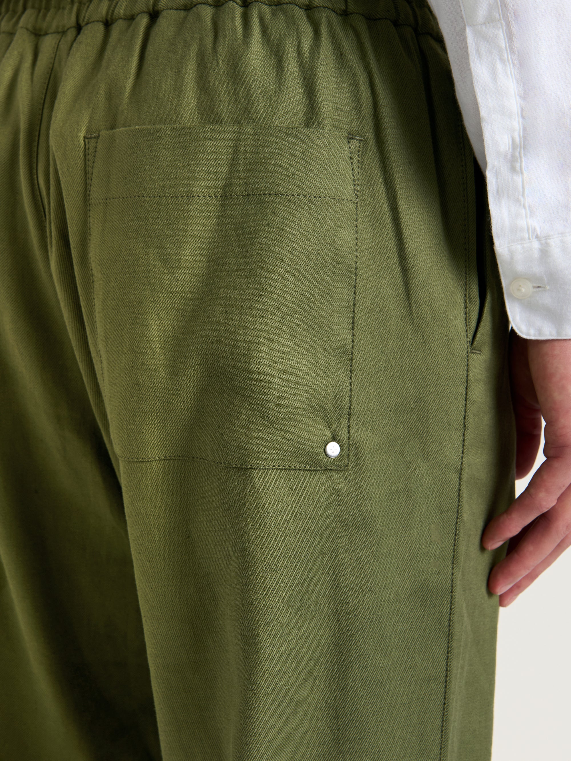 The Easy Trouser Linen || Olive | Linen