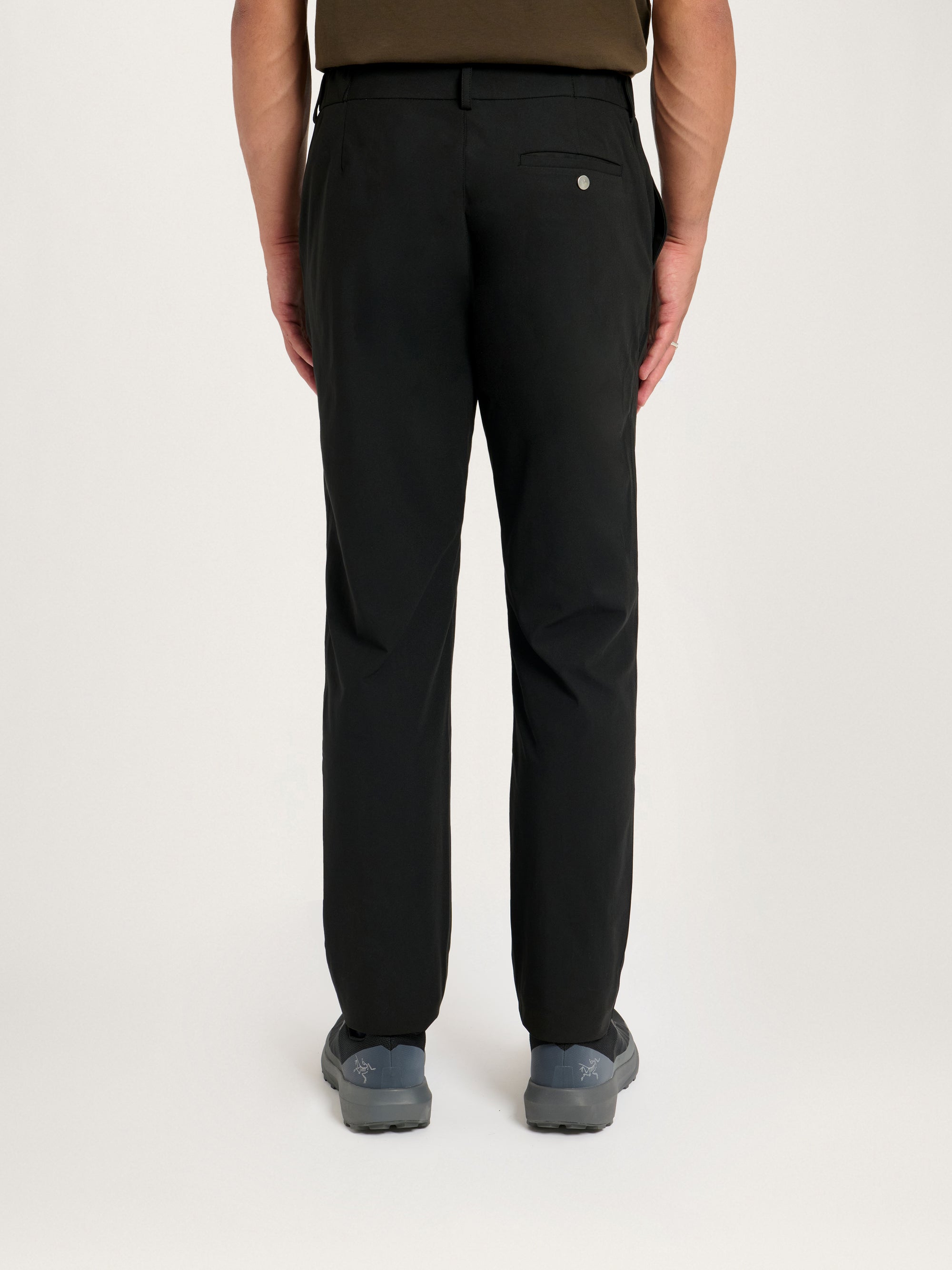 Back view of Lestrange London 360 Trouser black with welt pocket detail