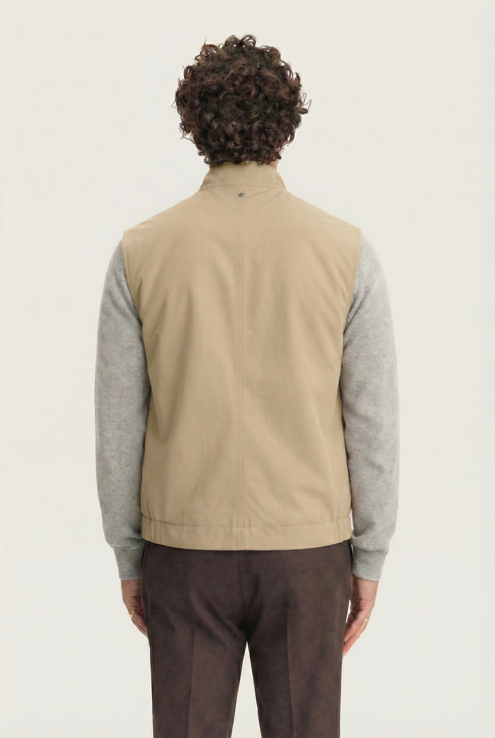 Back view of Lestrange khaki 360 Thermal Vest featuring minimalist construction and modern tailored fit