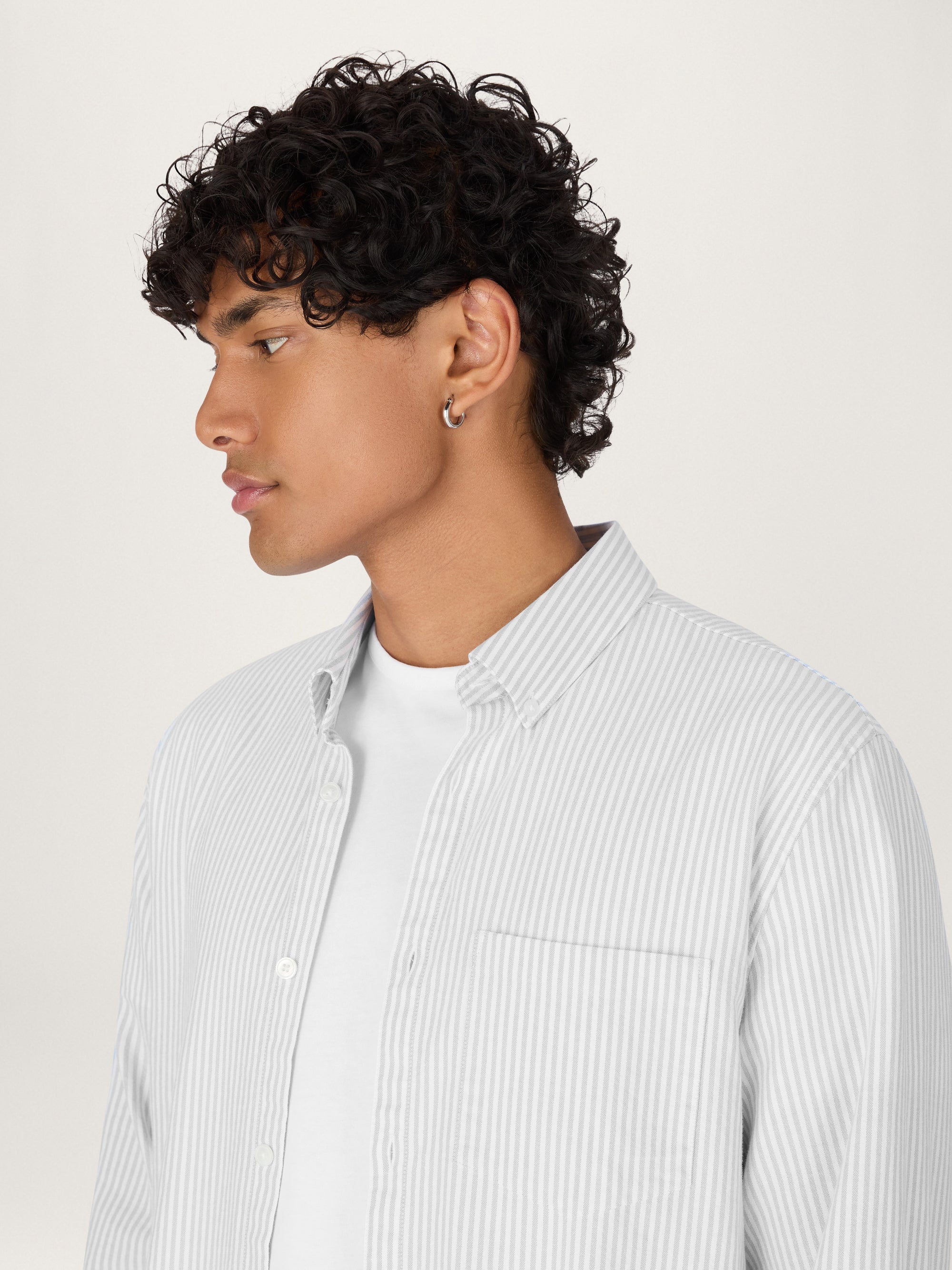 The All Day Oxford Shirt || Grey Stripe | Stretch Cotton