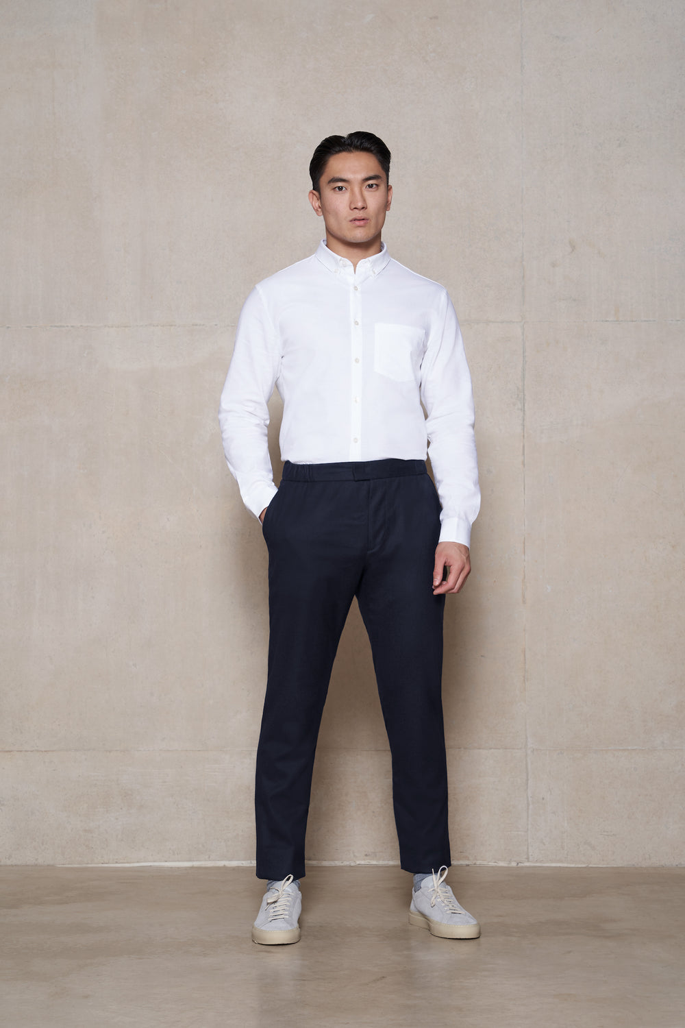 The 24 Trouser Wool 34" Length || Navy | Wool Flannel