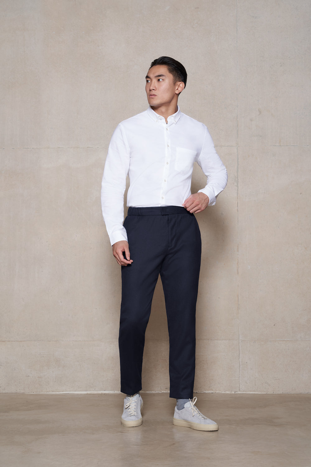 The 24 Trouser Wool 34" Length || Navy | Wool Flannel