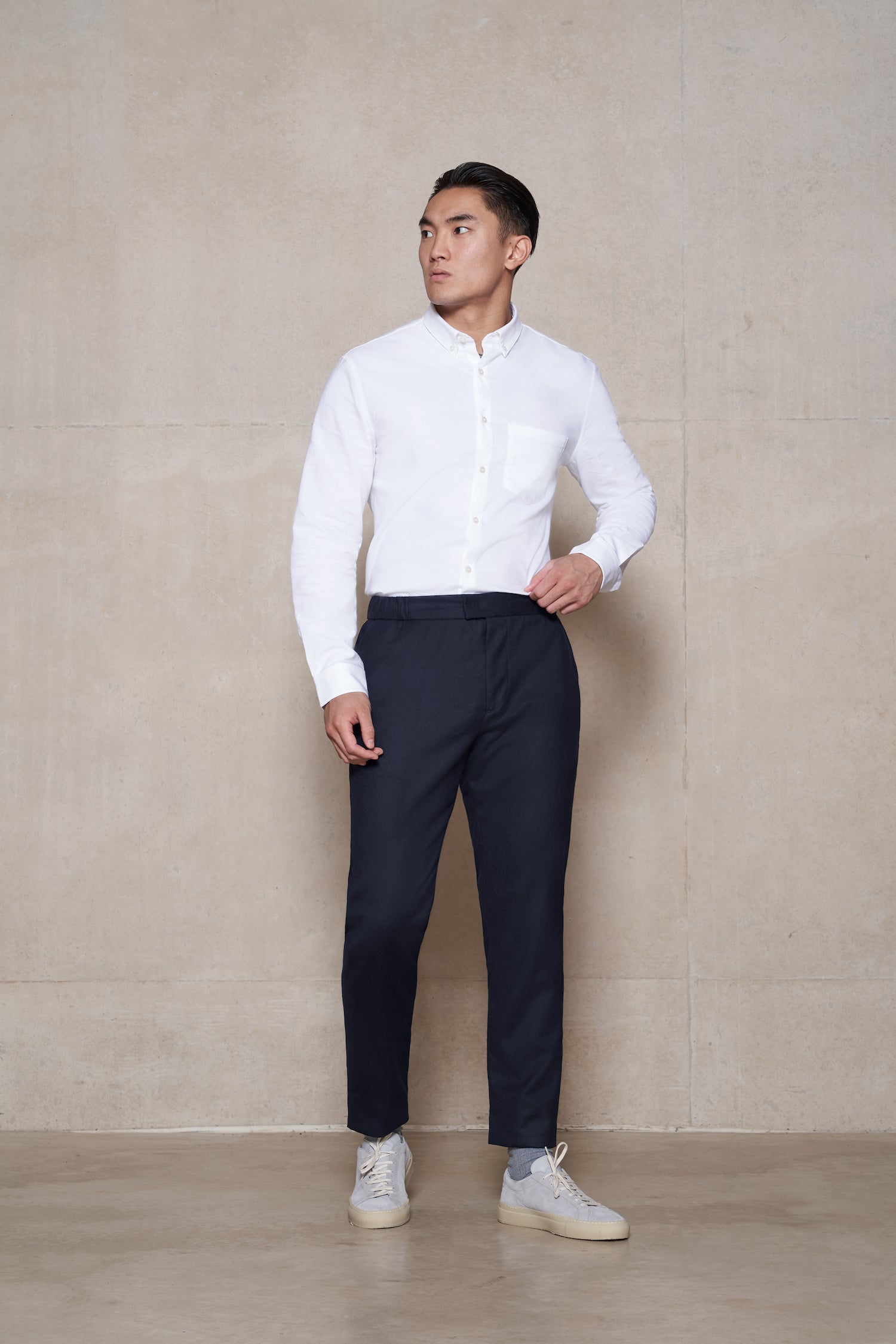 The 24 Trouser Wool 34" Length || Navy | Wool Flannel