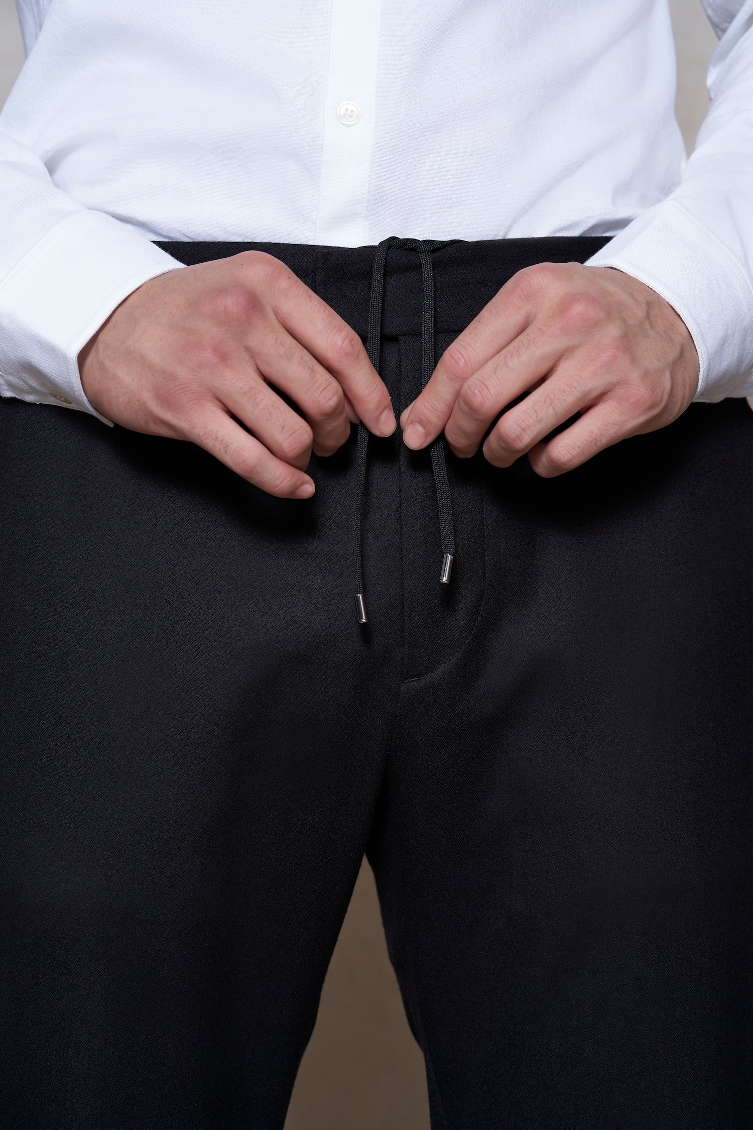 The 24 Trouser Wool 34" Length || Black | Wool Flannel