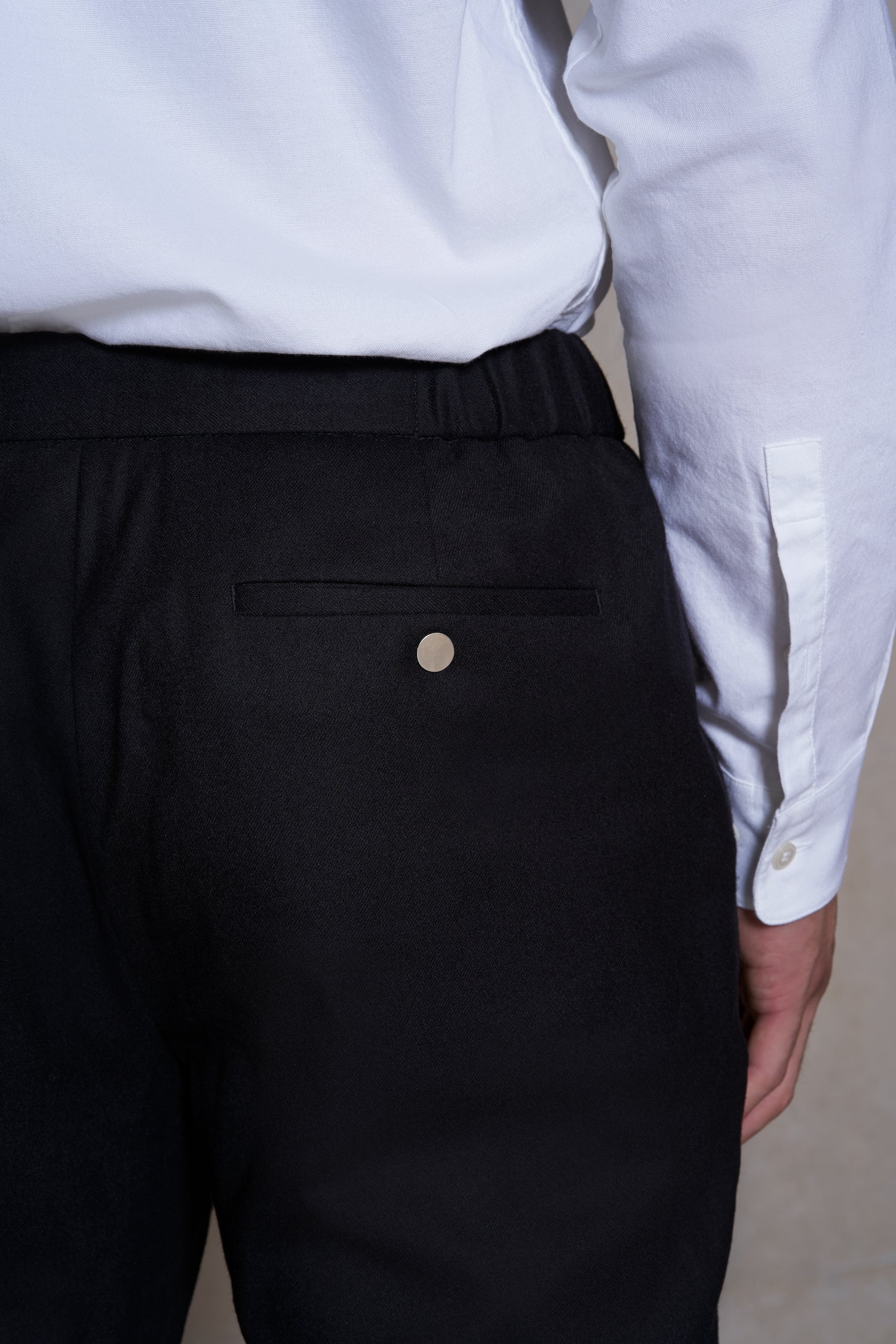 The 24 Trouser Wool 34" Length || Black | Wool Flannel