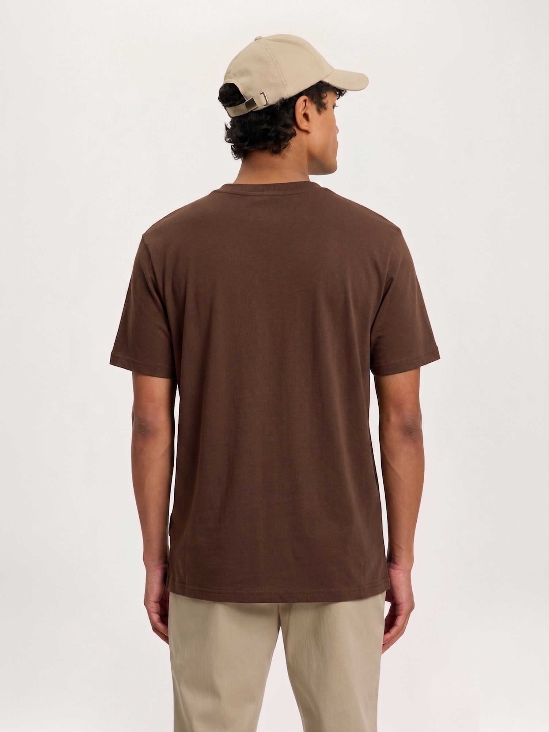 Lestrange London heavyweight terracotta t-shirt back view showing clean fit and premium construction
