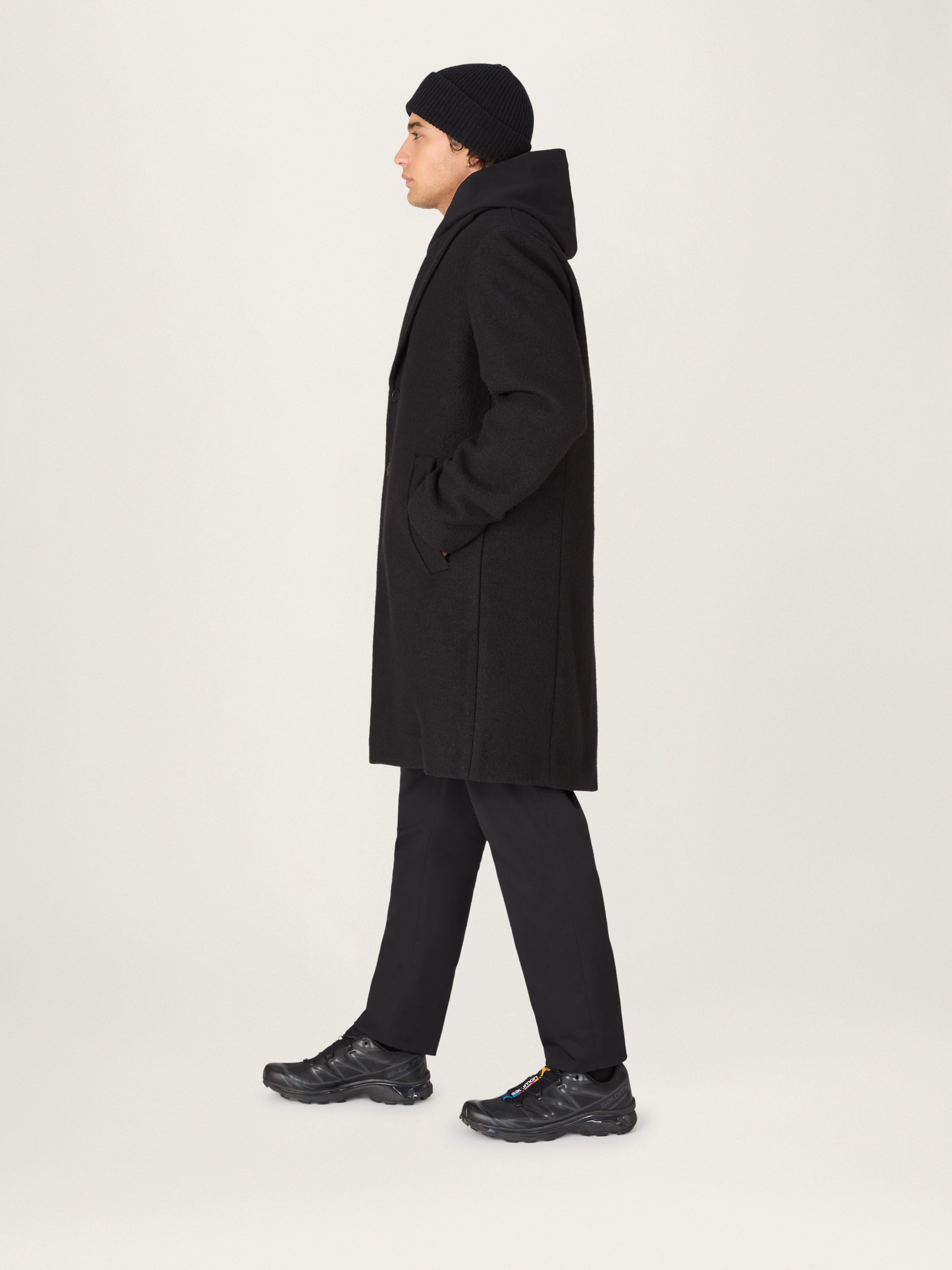 The Jersey Wool Coat || Black | LESTRANGE