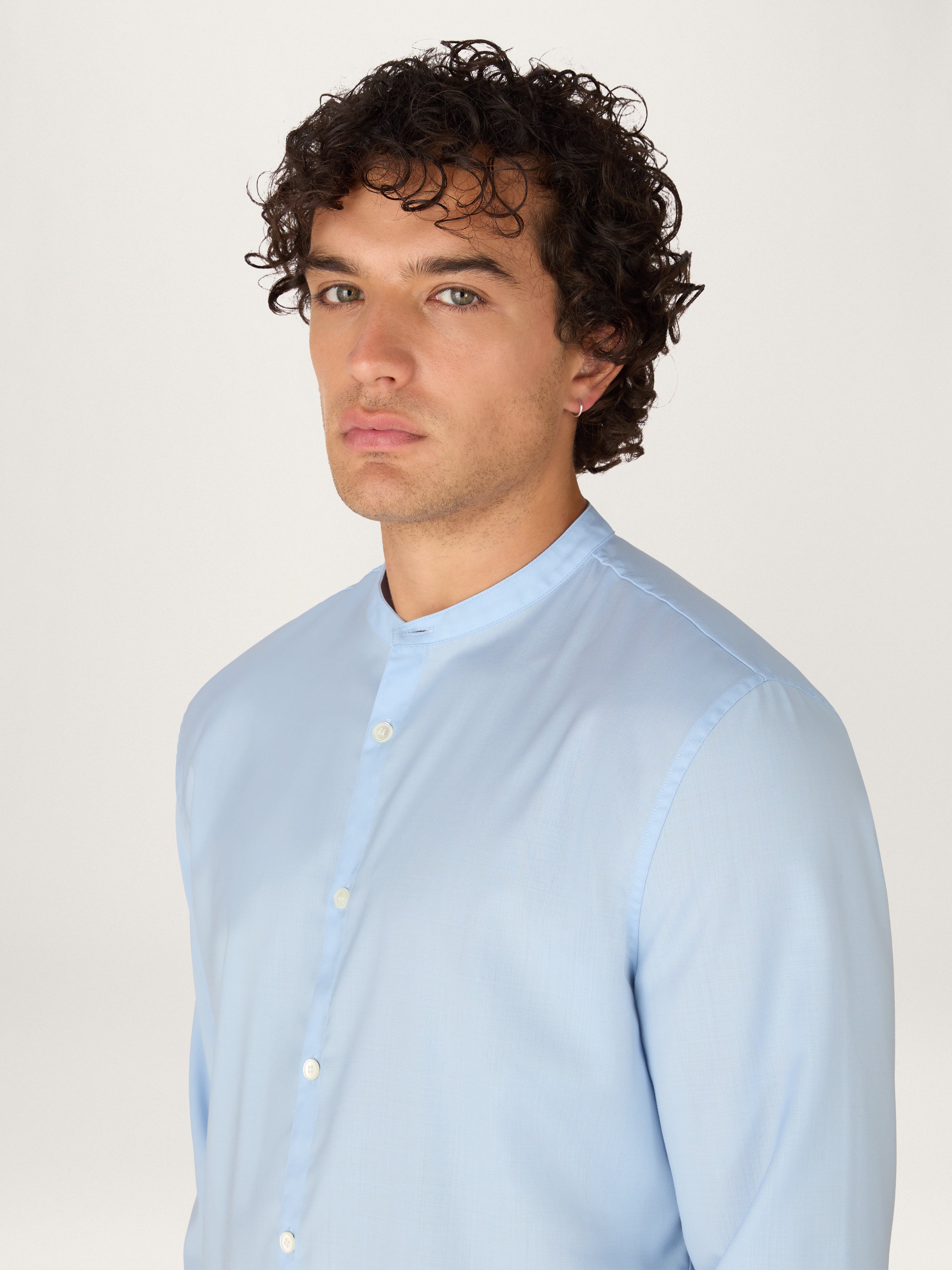 QUARTER BUTTON SHIRT Mens/long Sleeve Shirt/classic Shirt