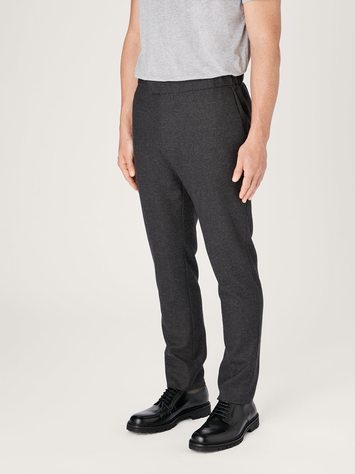 Plain grey wool blend suit trousers  Massimo Dutti India
