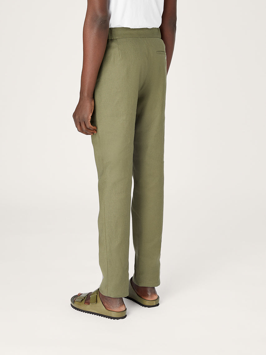 The 24 Trouser Linen || Olive | Linen