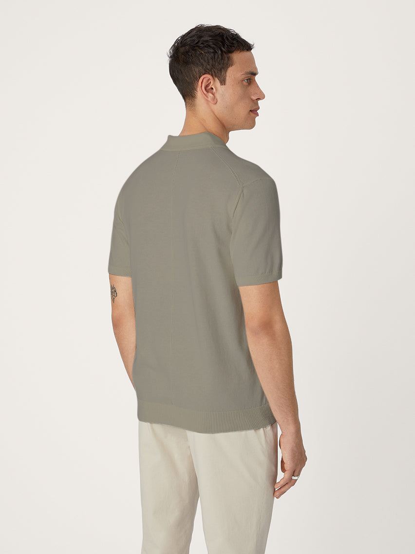 The Fine Knit Polo || Oyster | Organic Cotton