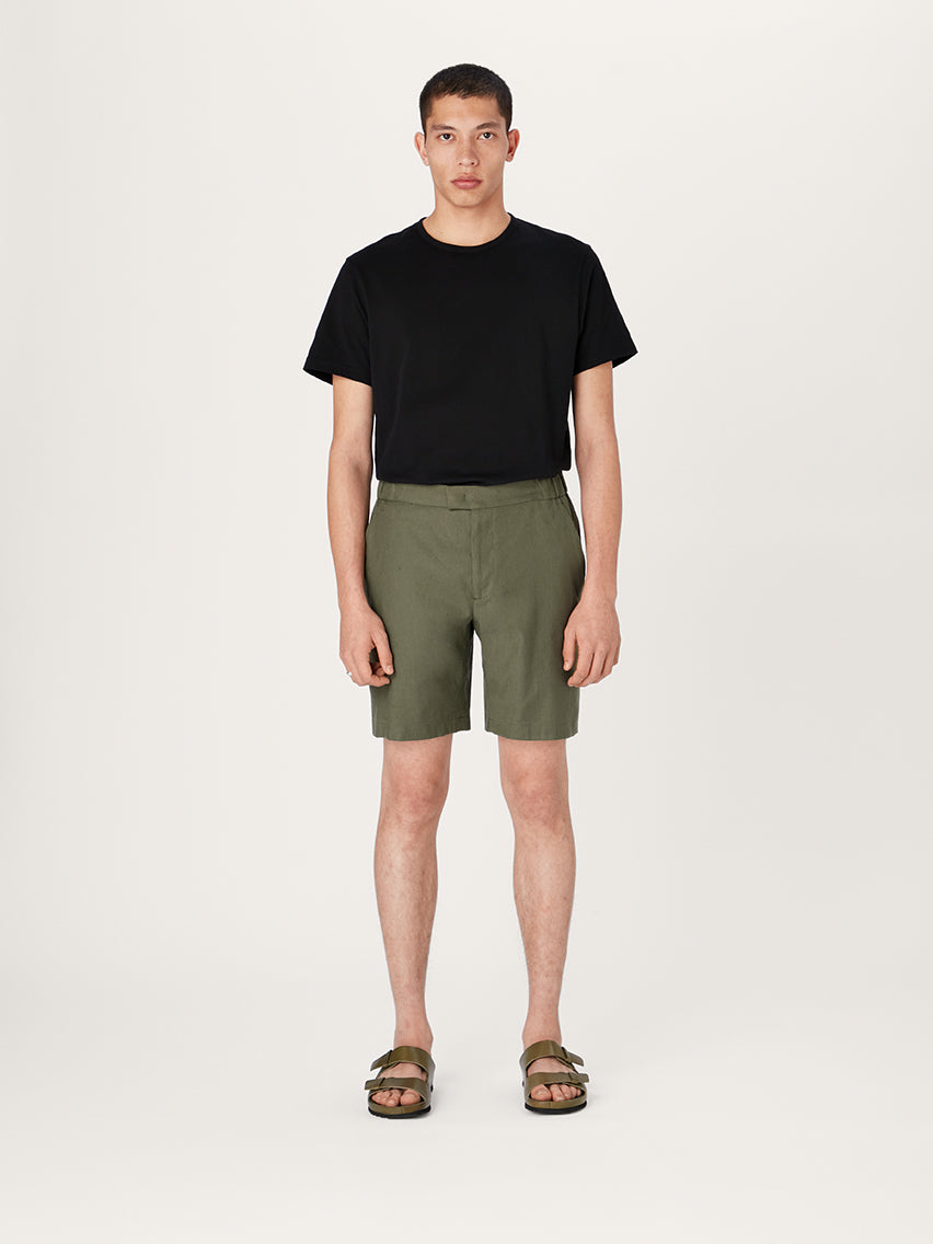 The 12 Shorts Linen 9" || Olive | Linen