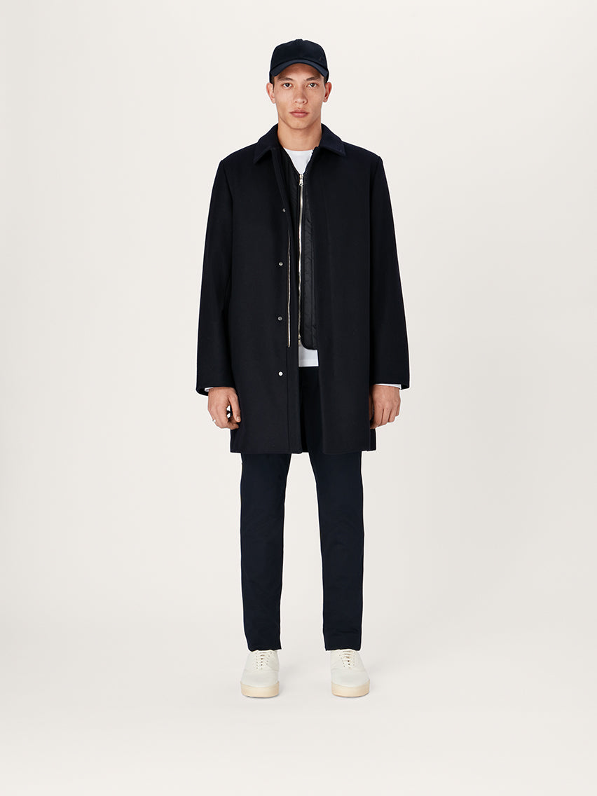 The Modular Coat || Navy | Recycled Wool