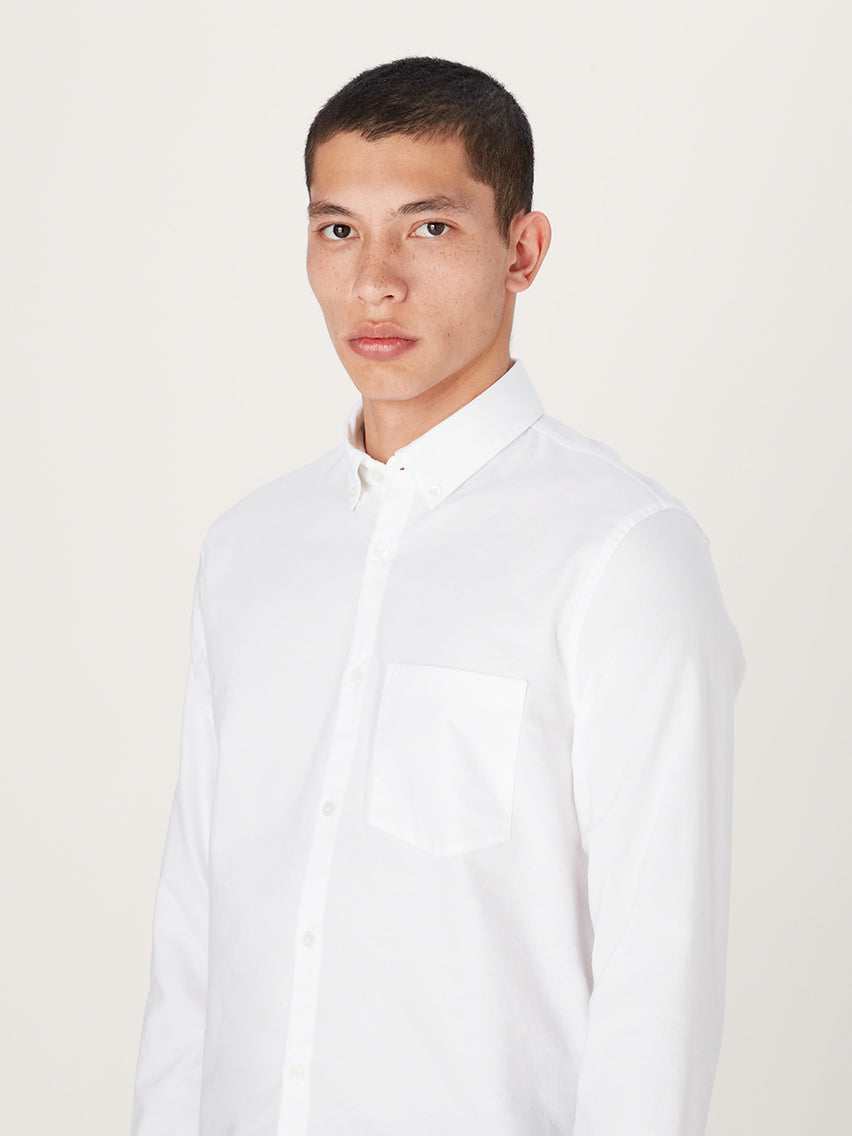 The All Day Oxford Shirt || White | Stretch Cotton
