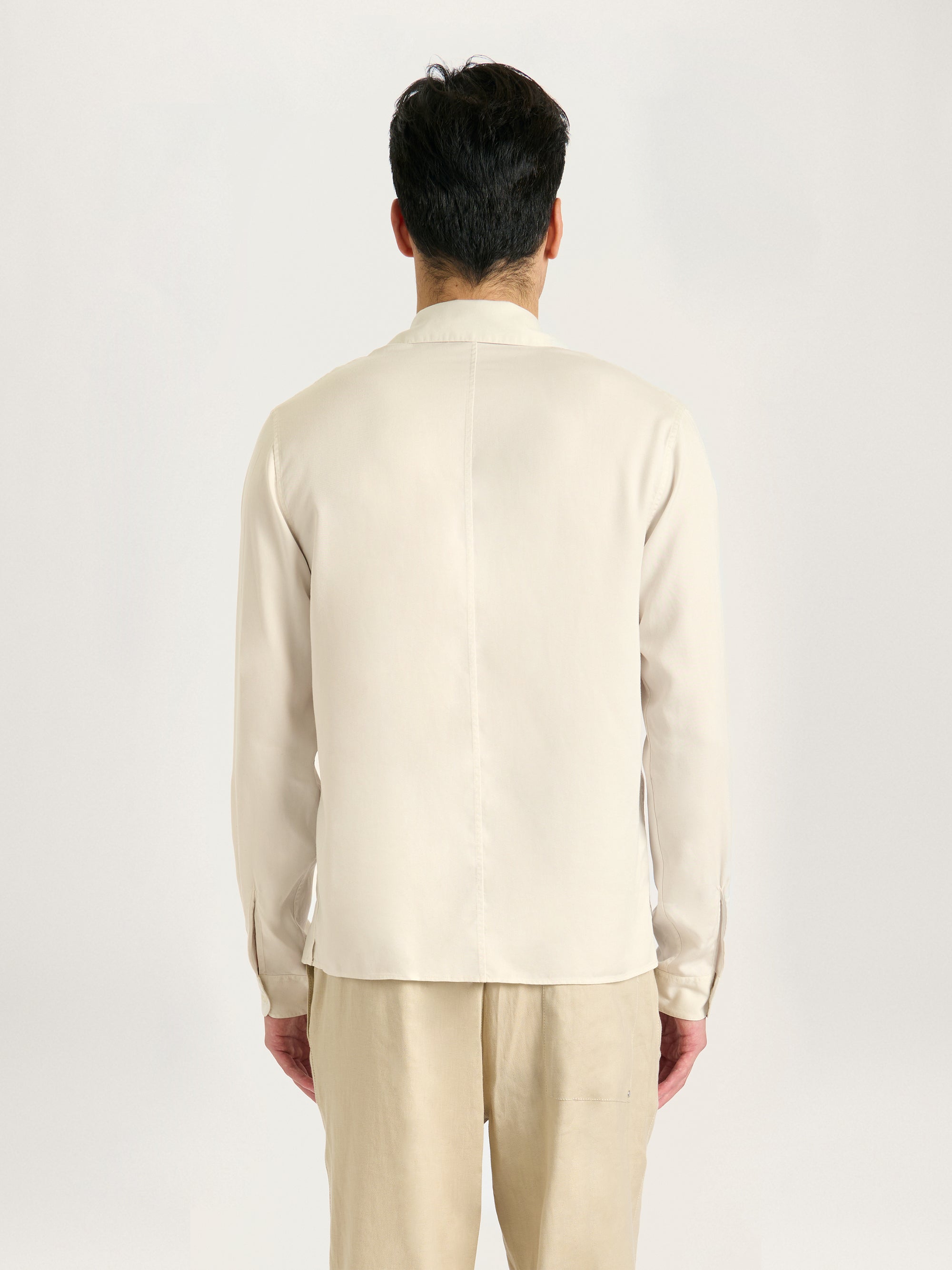 The Long Sleeve Cuban Collar Shirt || Natural | Tencel™ Lyocell