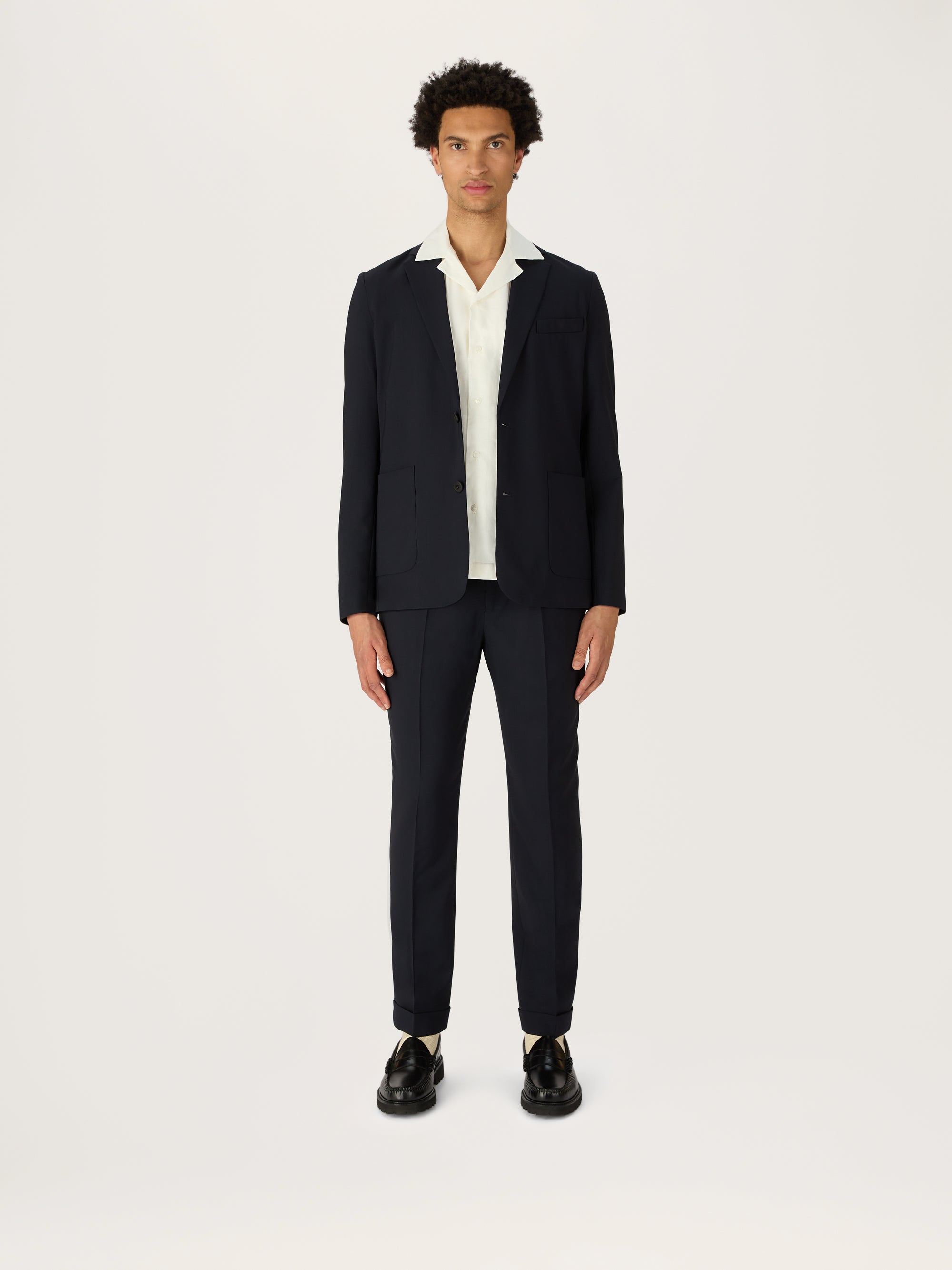 The Navy Tropical Wool Suit - Pleated