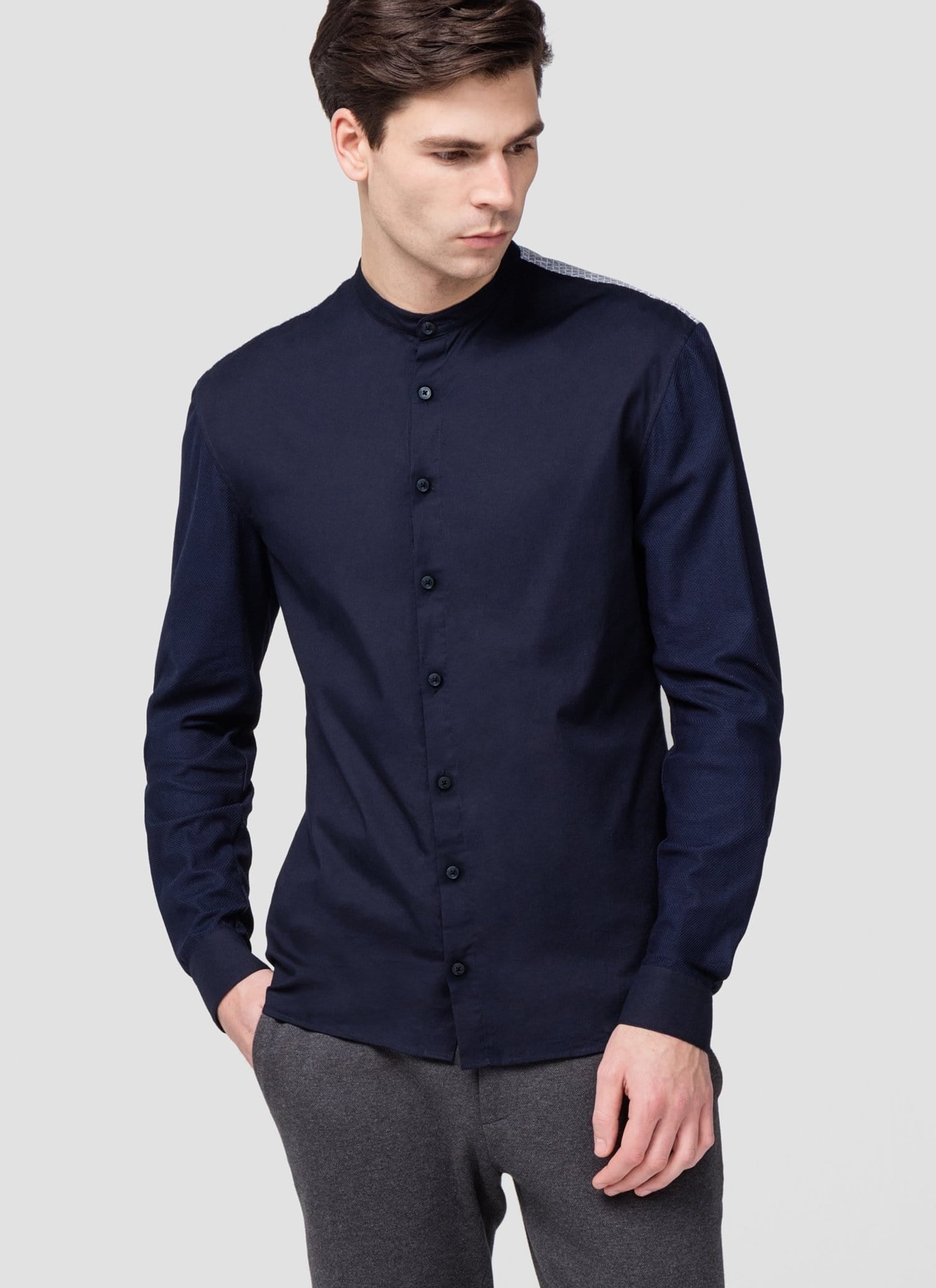 The Evening Shirt || Navy | Collarless