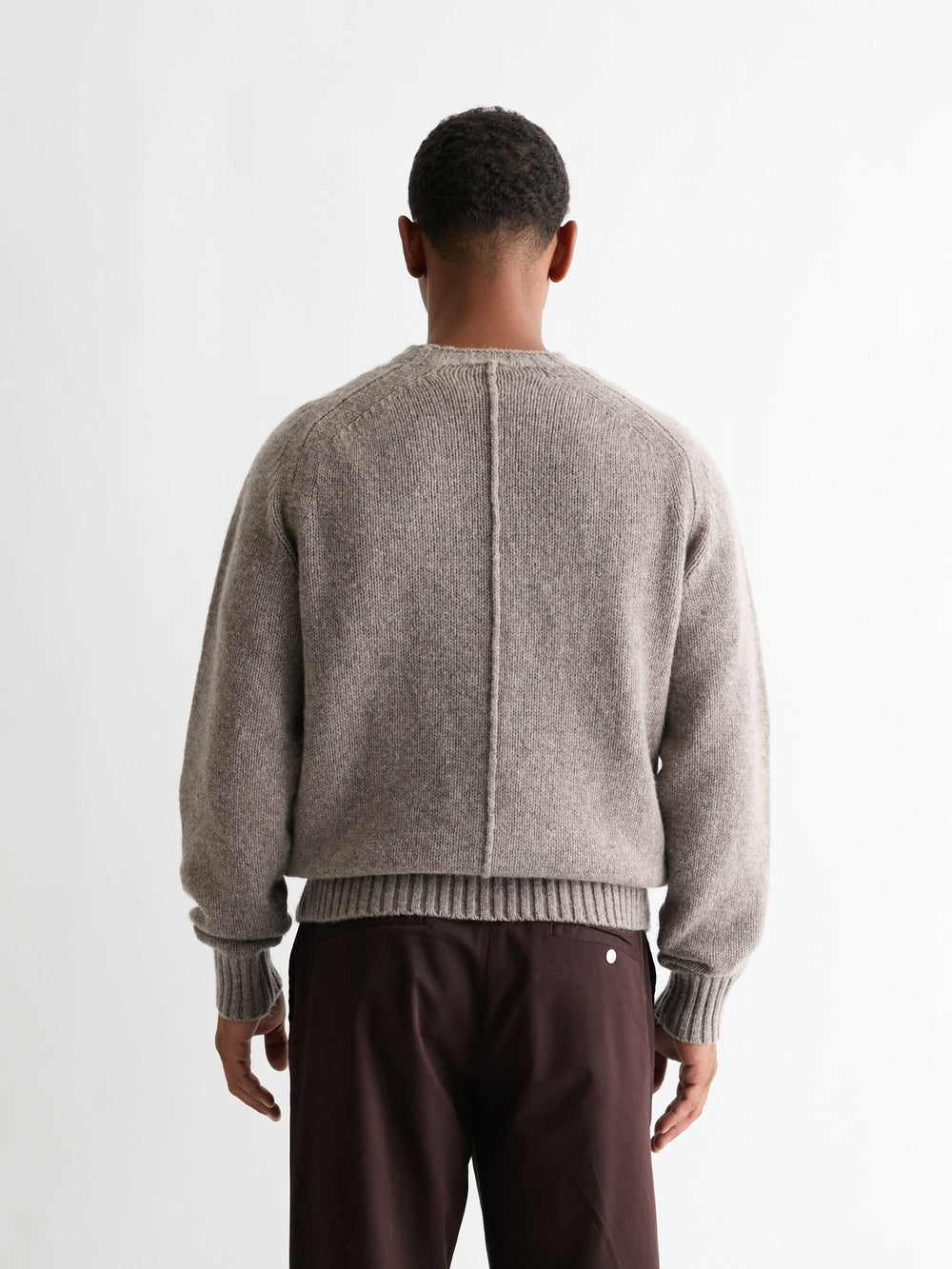 The 24 Shaggy Knit Crew Neck, Dormouse, back