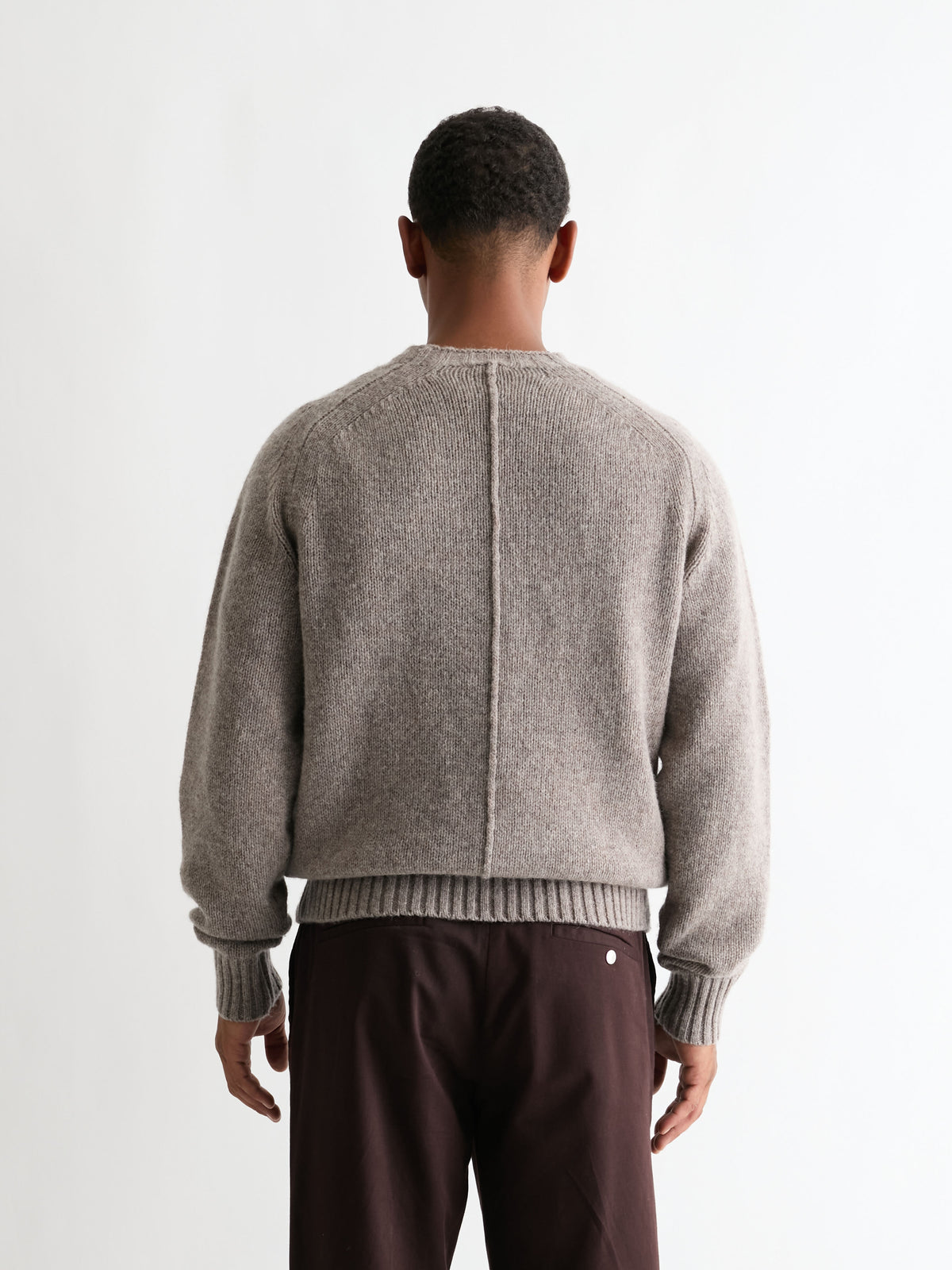 The 24 Shaggy Knit Crew Neck, Dormouse, back