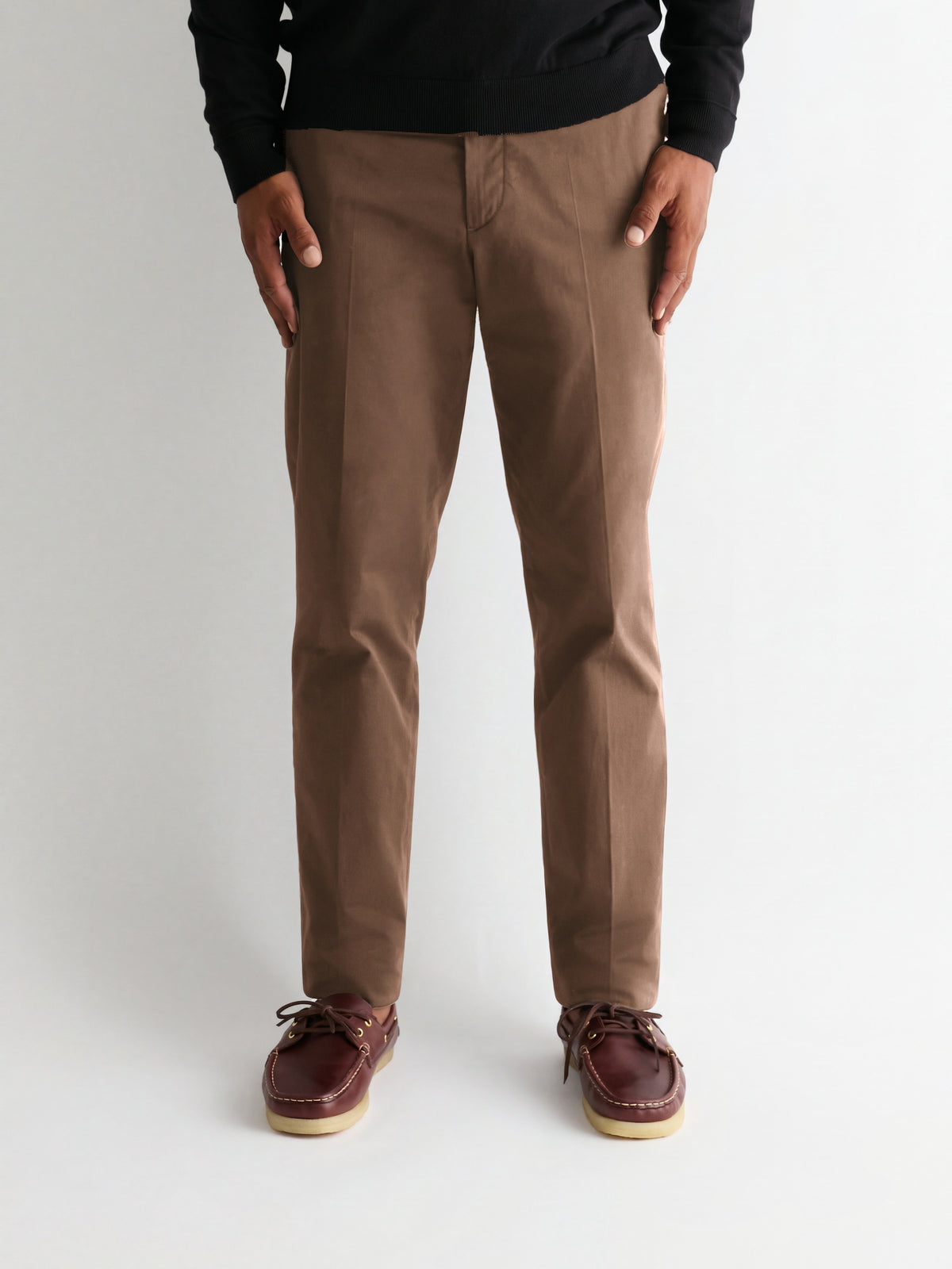 The 24 Trouser Slim-Straight || Beige | Stretch Cotton, image 1