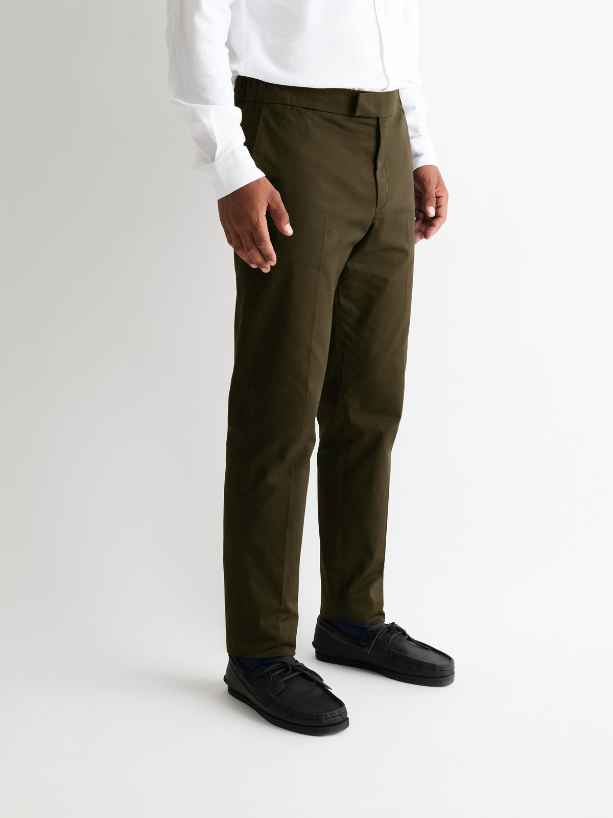 The 24 Trouser Slim-Straight || Dark Olive | Stretch Cotton, image 1